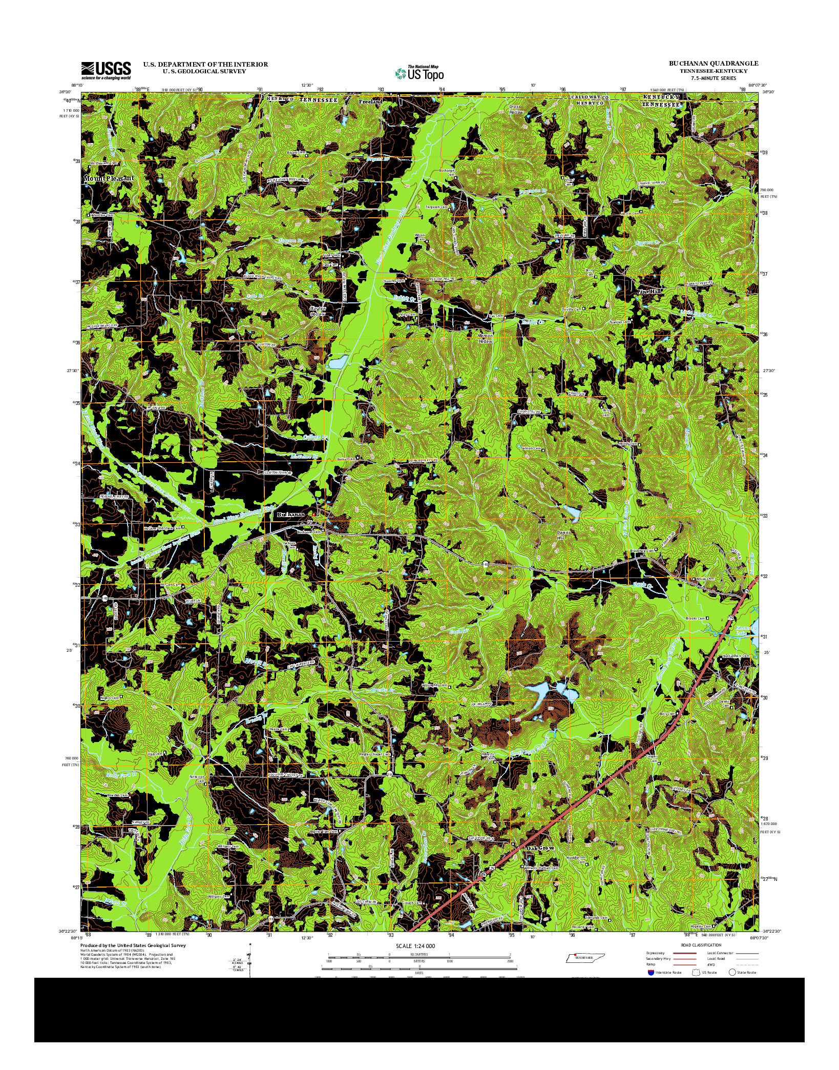 USGS US TOPO 7.5-MINUTE MAP FOR BUCHANAN, TN-KY 2013