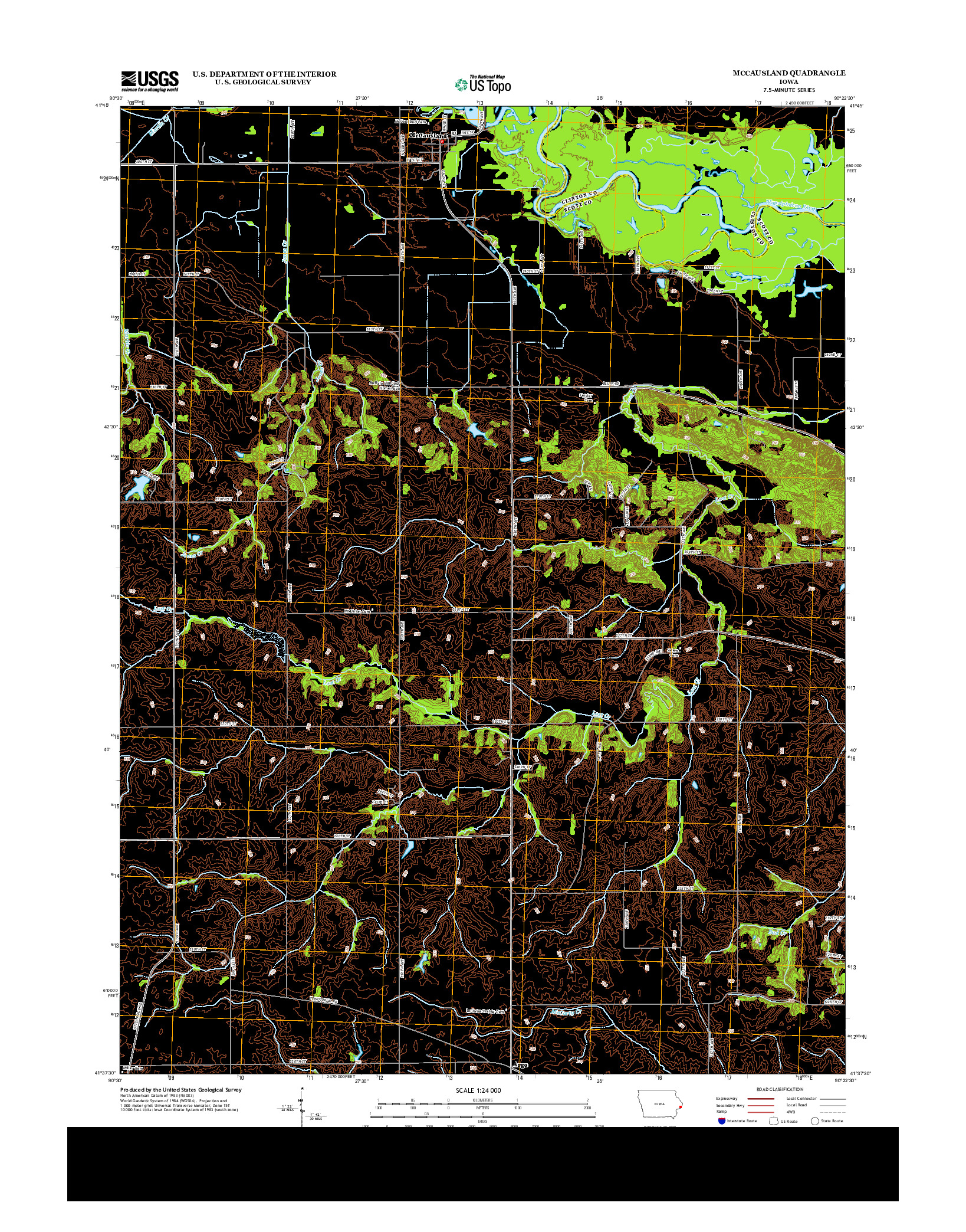 USGS US TOPO 7.5-MINUTE MAP FOR MCCAUSLAND, IA 2013