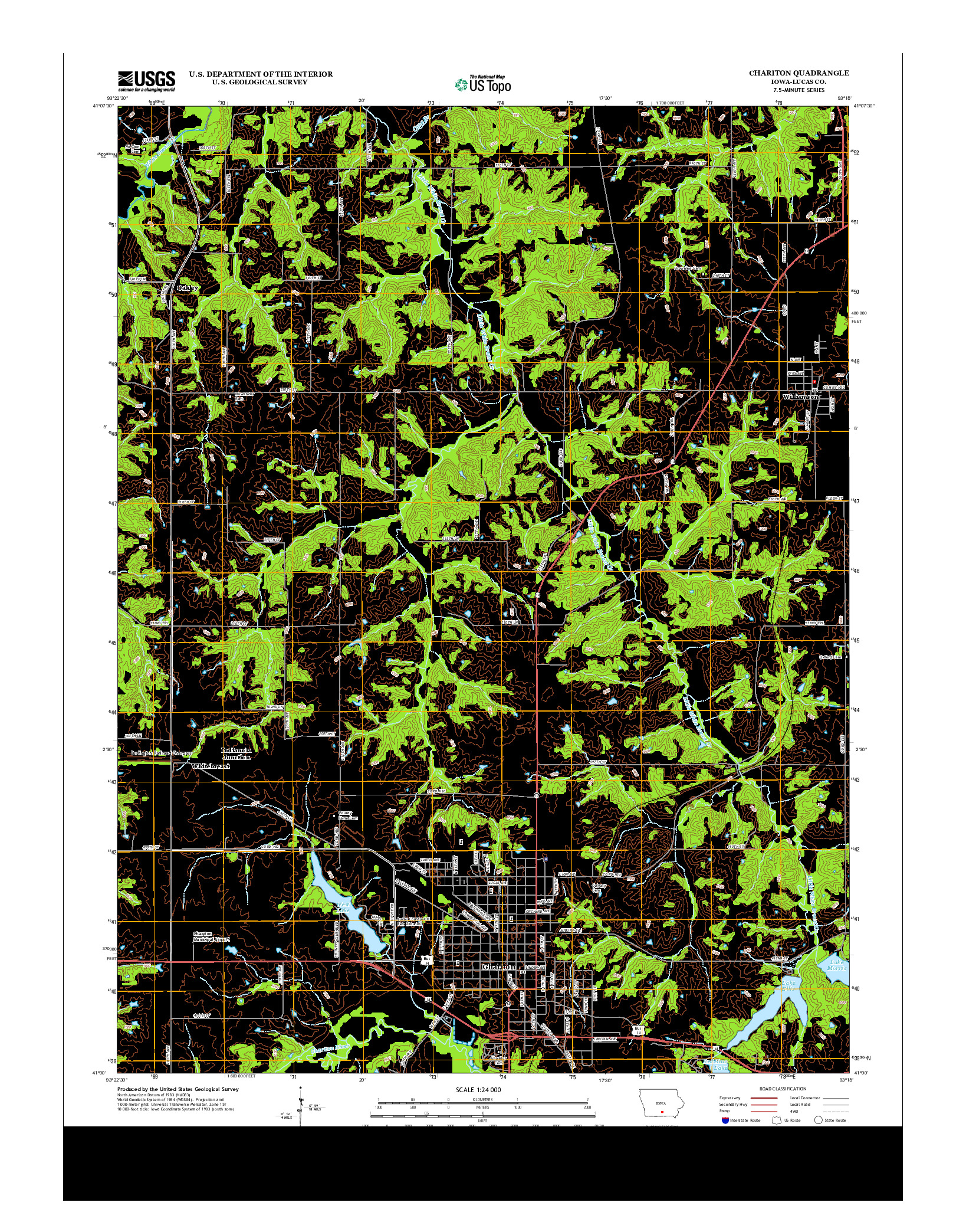 USGS US TOPO 7.5-MINUTE MAP FOR CHARITON, IA 2013