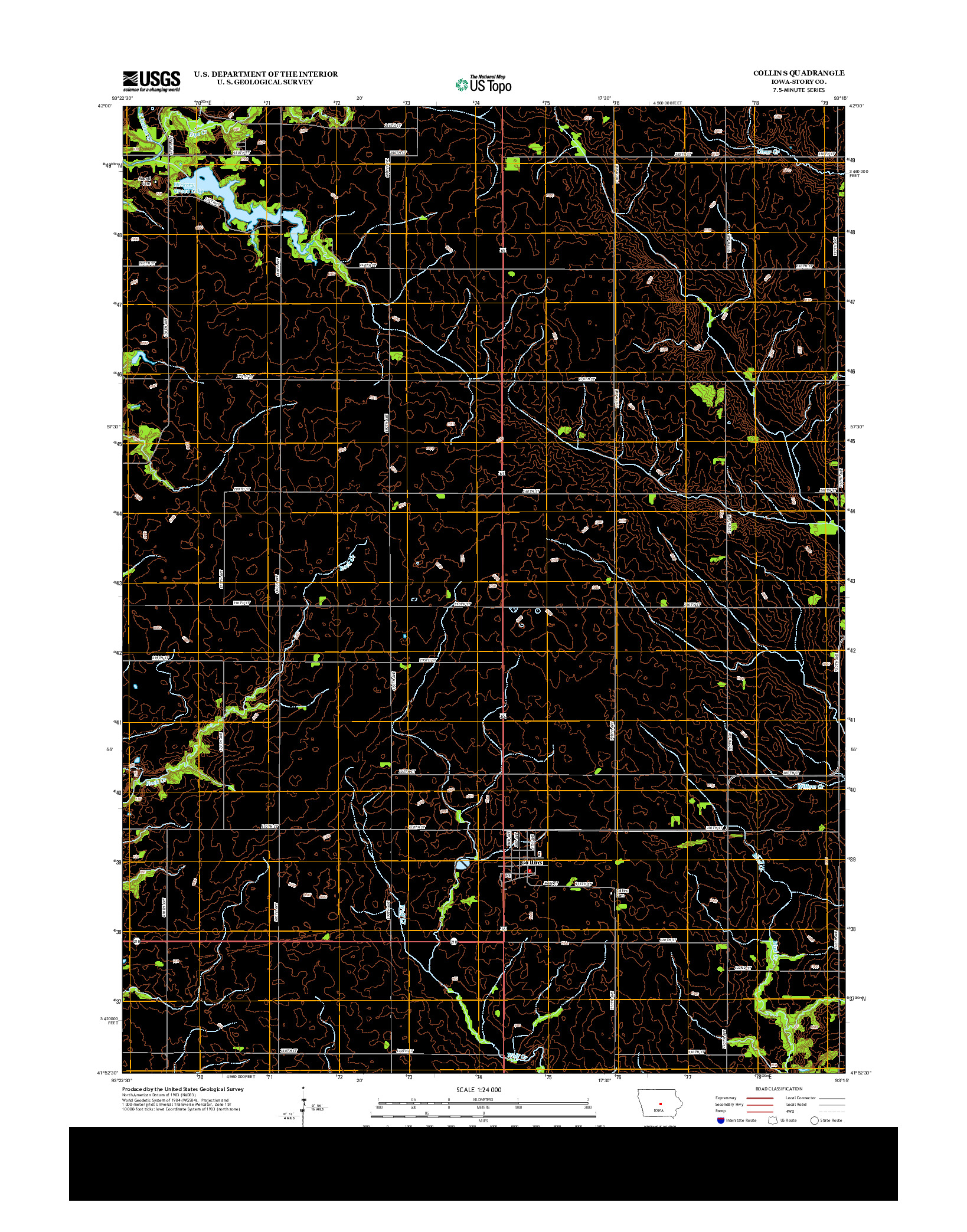USGS US TOPO 7.5-MINUTE MAP FOR COLLINS, IA 2013