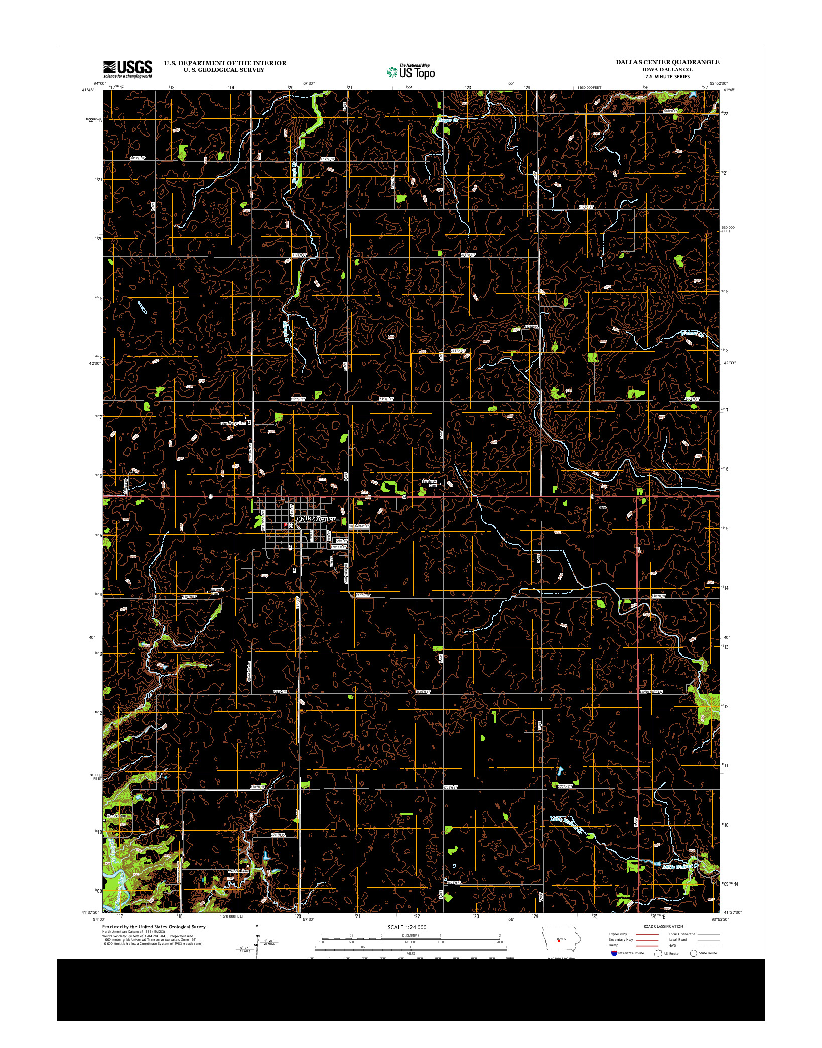 USGS US TOPO 7.5-MINUTE MAP FOR DALLAS CENTER, IA 2013