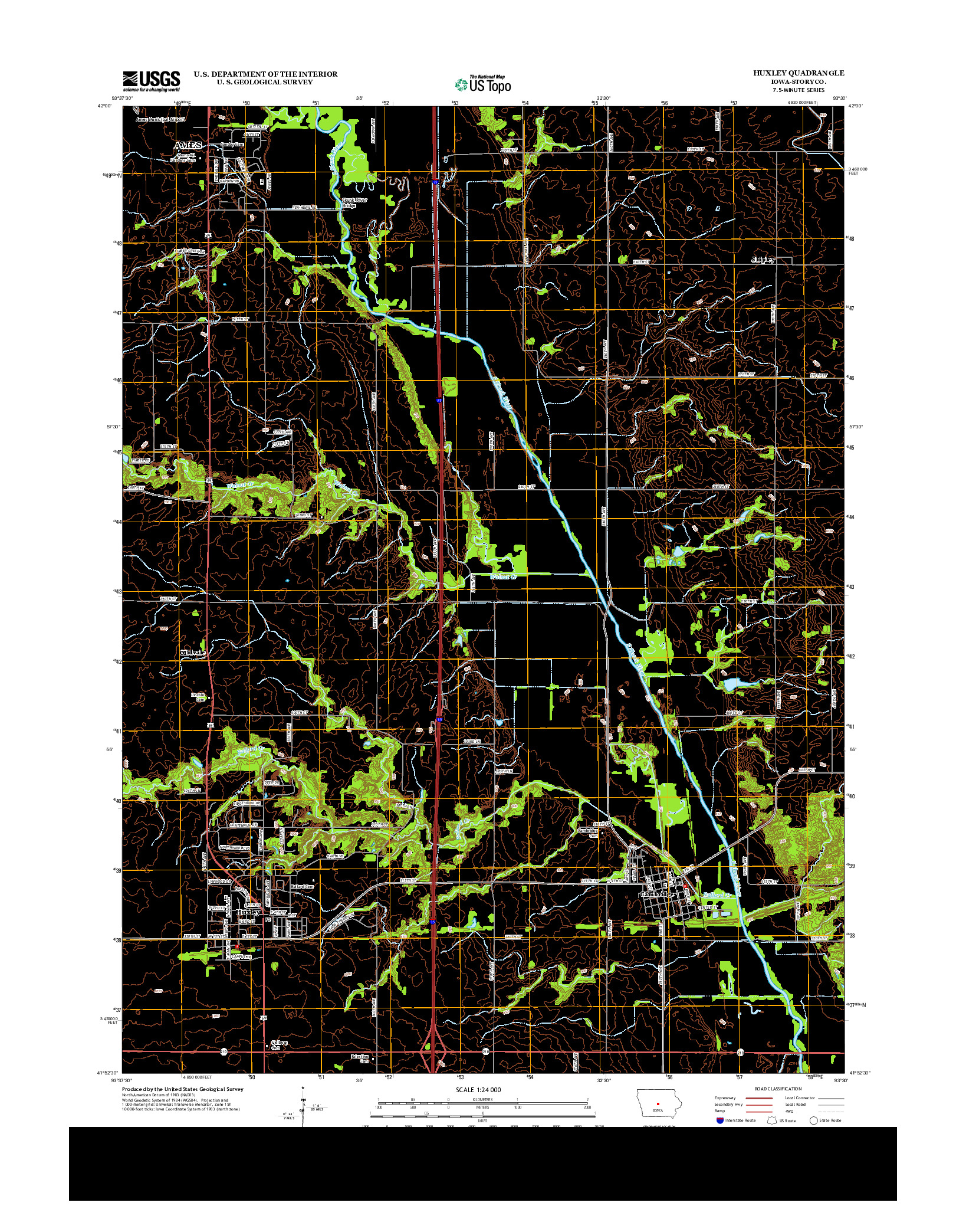 USGS US TOPO 7.5-MINUTE MAP FOR HUXLEY, IA 2013