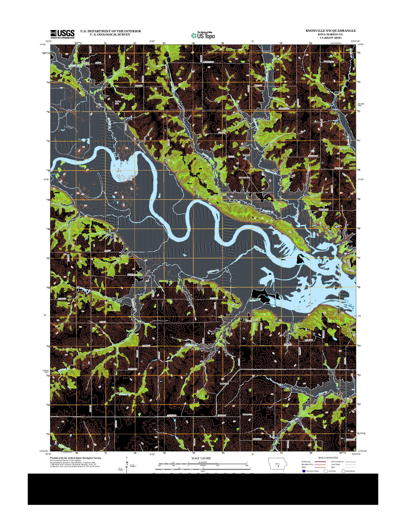 USGS US TOPO 7.5-MINUTE MAP FOR KNOXVILLE NW, IA 2013