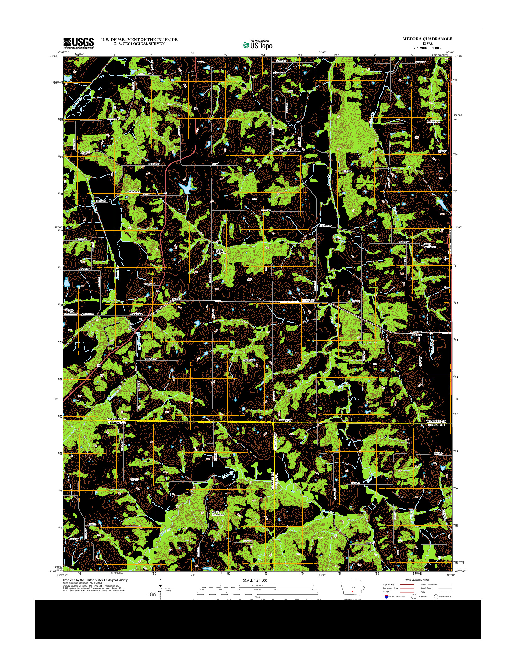 USGS US TOPO 7.5-MINUTE MAP FOR MEDORA, IA 2013