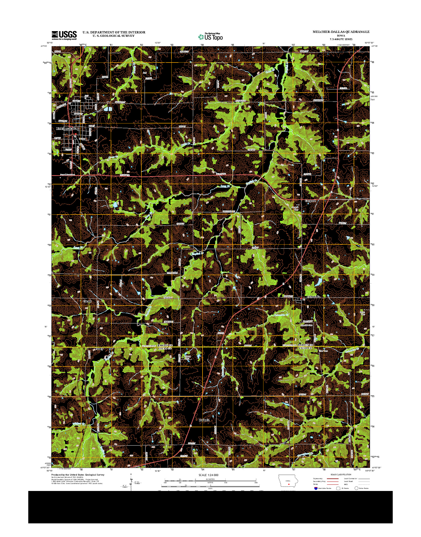 USGS US TOPO 7.5-MINUTE MAP FOR MELCHER-DALLAS, IA 2013