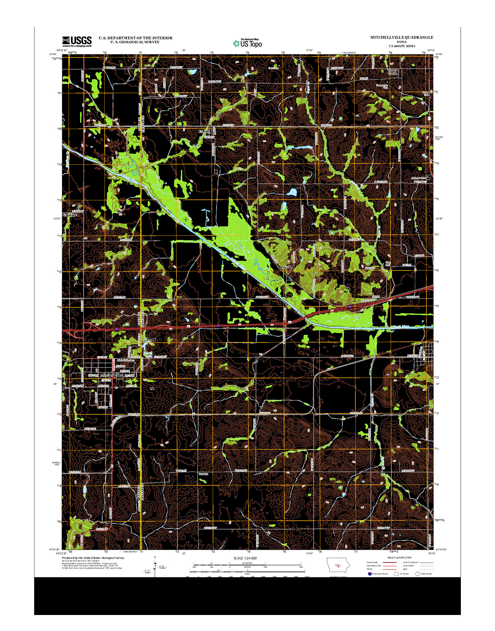 USGS US TOPO 7.5-MINUTE MAP FOR MITCHELLVILLE, IA 2013
