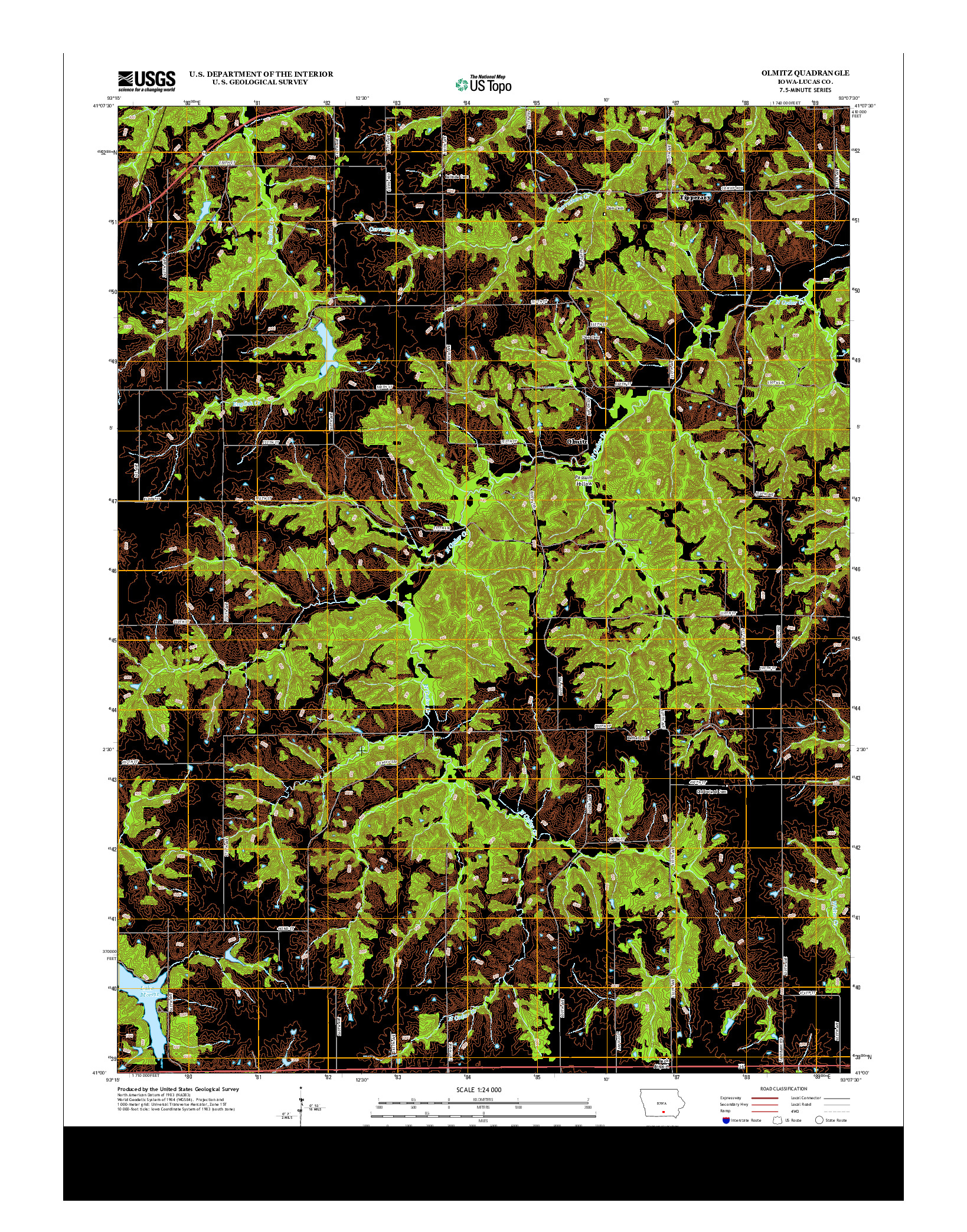 USGS US TOPO 7.5-MINUTE MAP FOR OLMITZ, IA 2013