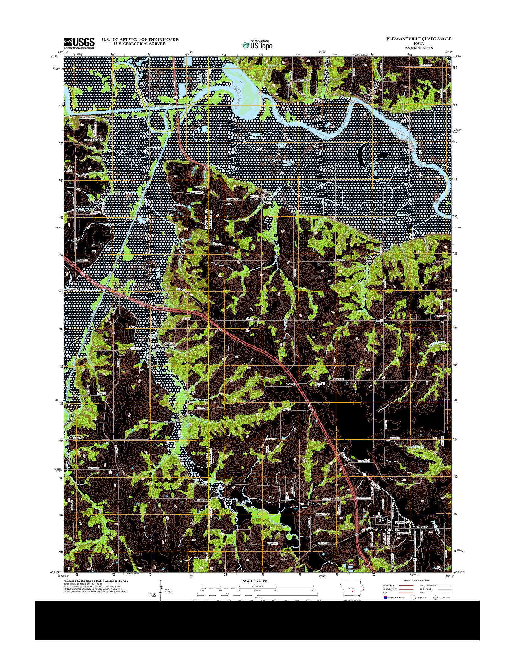 USGS US TOPO 7.5-MINUTE MAP FOR PLEASANTVILLE, IA 2013