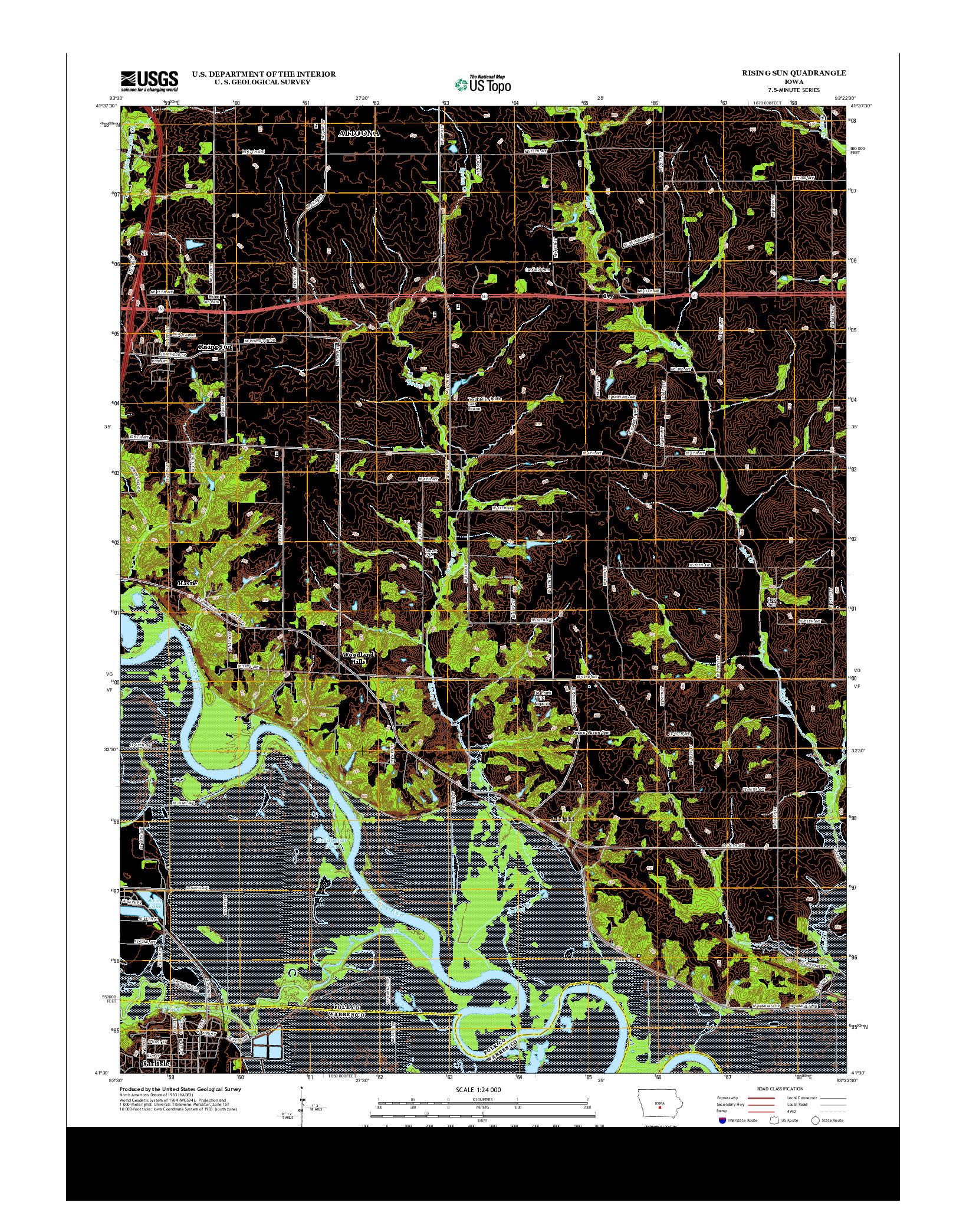 USGS US TOPO 7.5-MINUTE MAP FOR RISING SUN, IA 2013