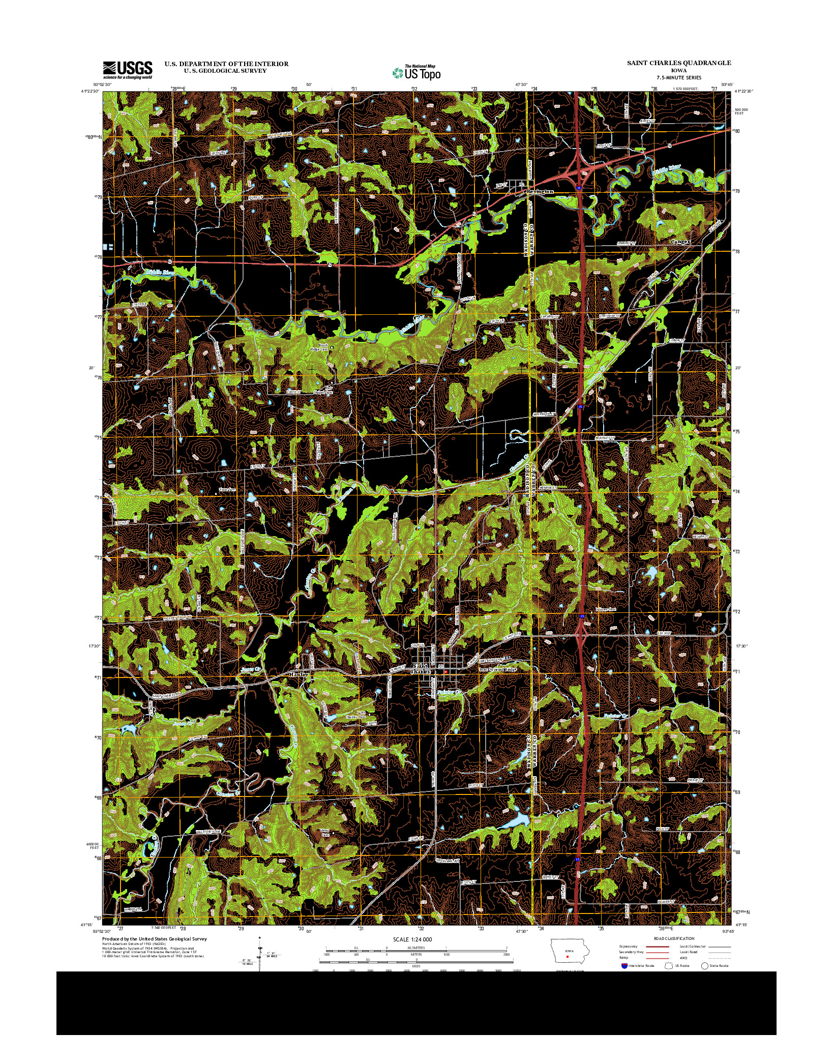 USGS US TOPO 7.5-MINUTE MAP FOR SAINT CHARLES, IA 2013