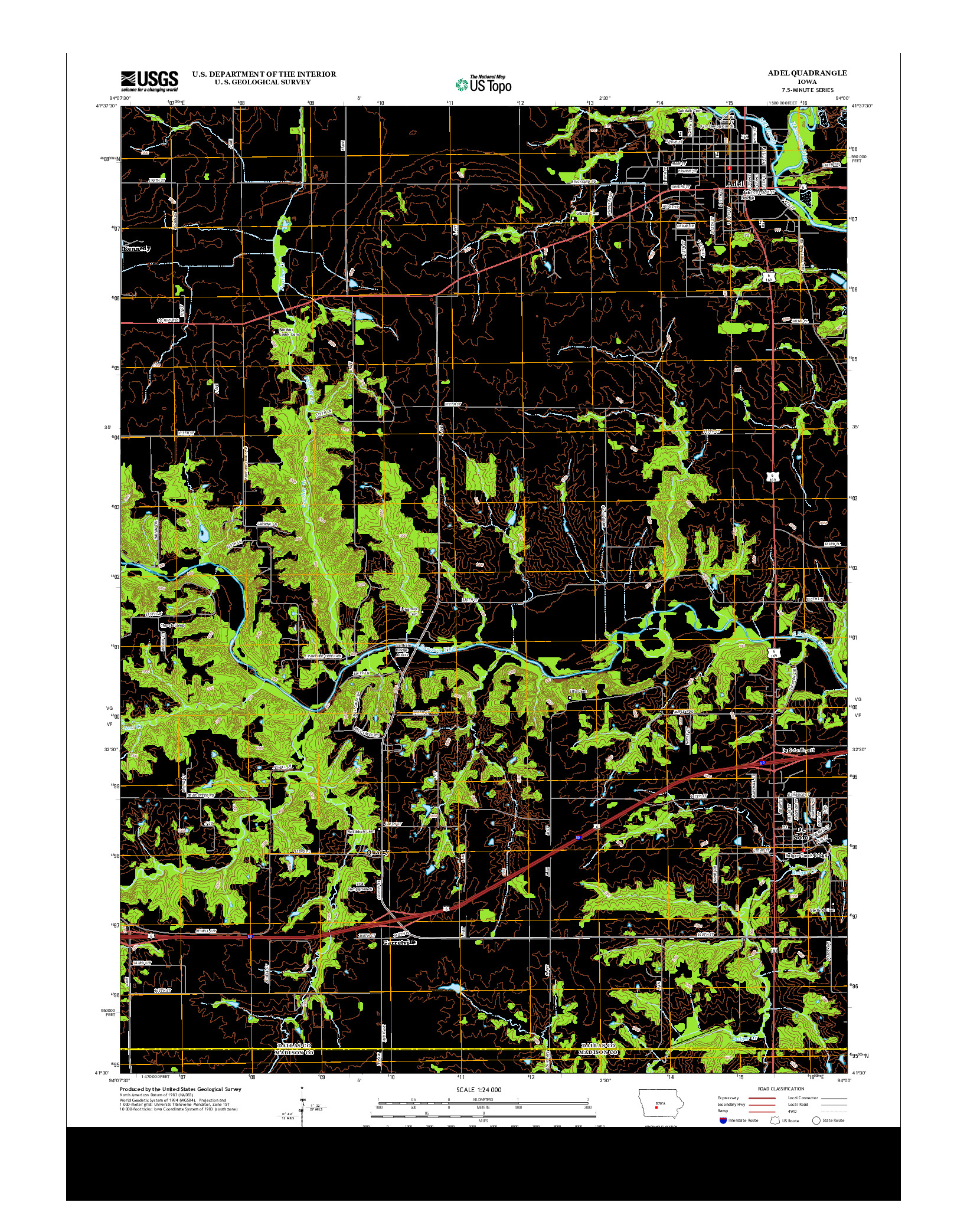 USGS US TOPO 7.5-MINUTE MAP FOR ADEL, IA 2013