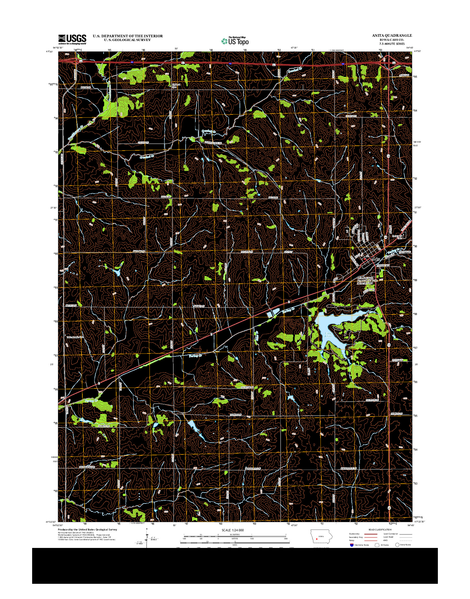 USGS US TOPO 7.5-MINUTE MAP FOR ANITA, IA 2013