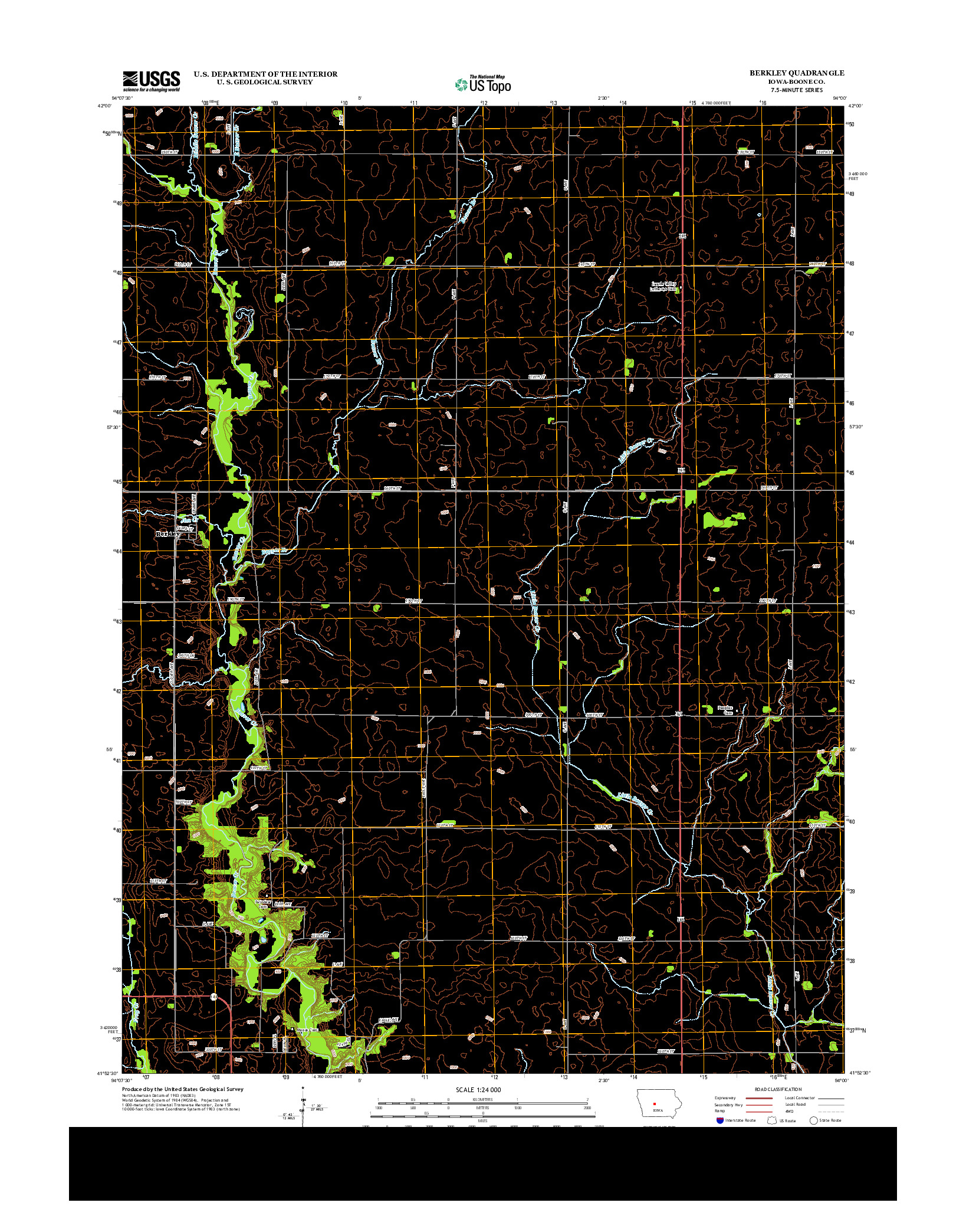 USGS US TOPO 7.5-MINUTE MAP FOR BERKLEY, IA 2013