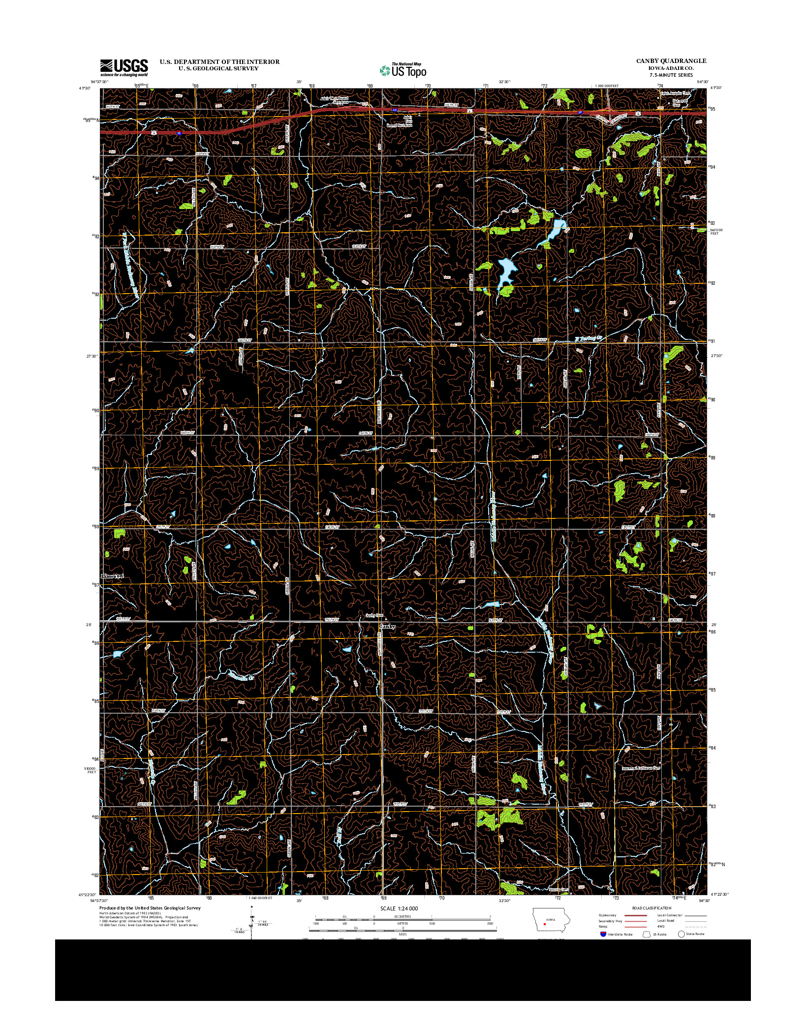 USGS US TOPO 7.5-MINUTE MAP FOR CANBY, IA 2013