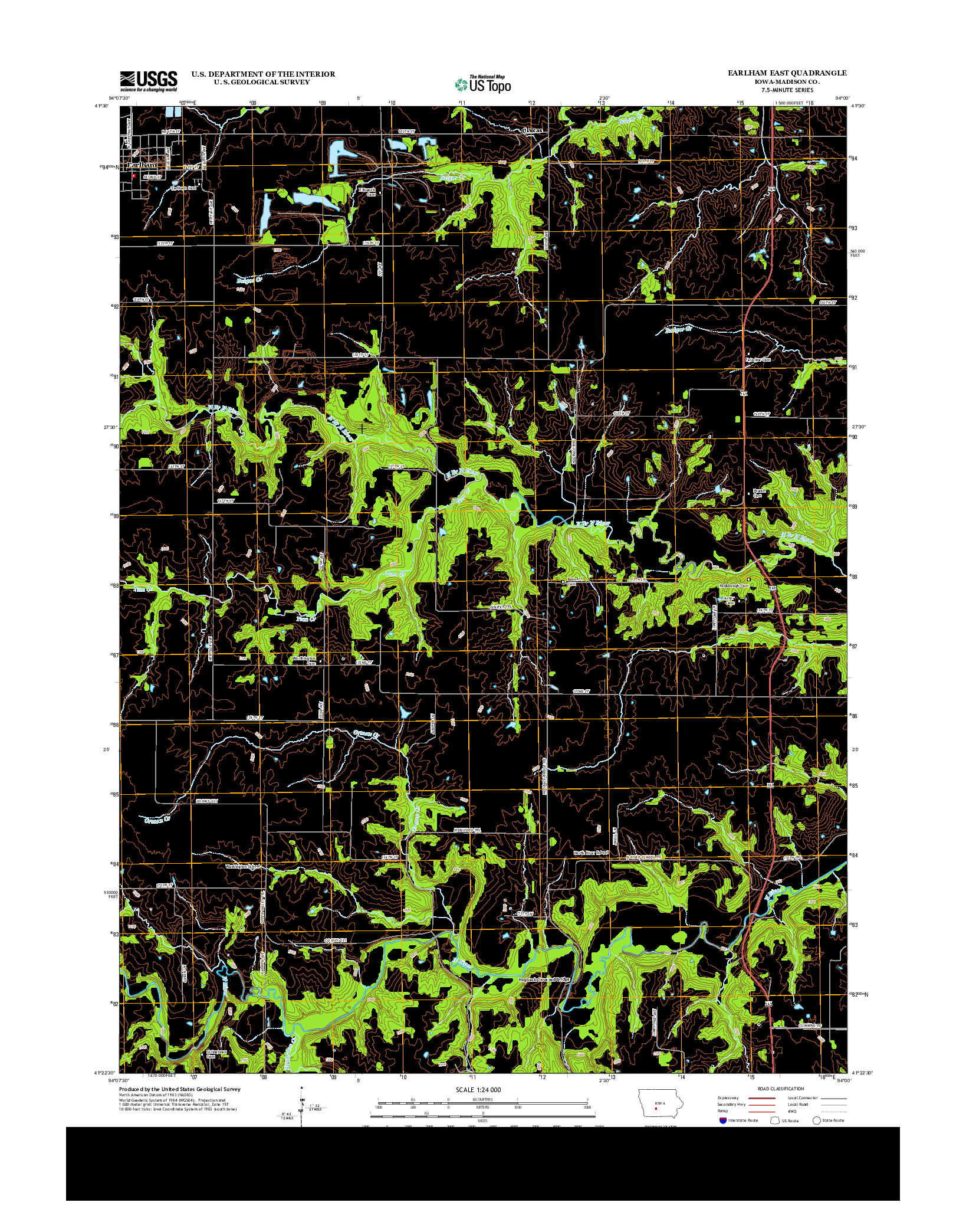 USGS US TOPO 7.5-MINUTE MAP FOR EARLHAM EAST, IA 2013