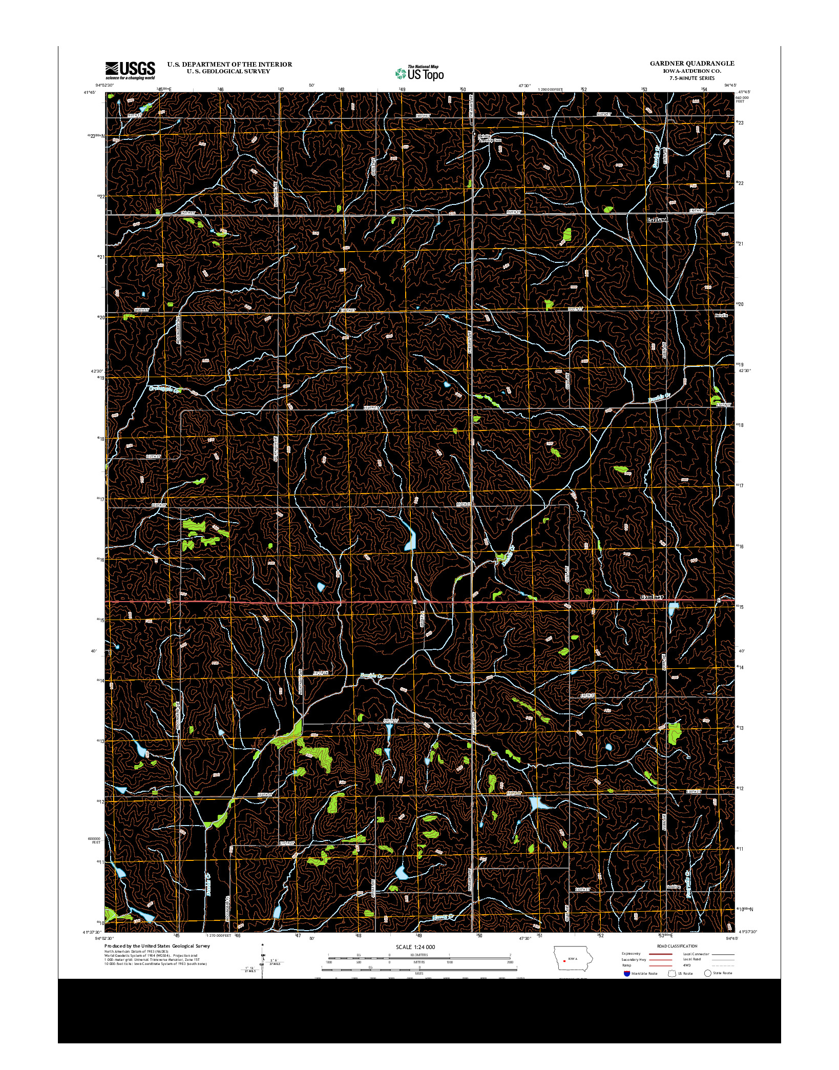 USGS US TOPO 7.5-MINUTE MAP FOR GARDNER, IA 2013