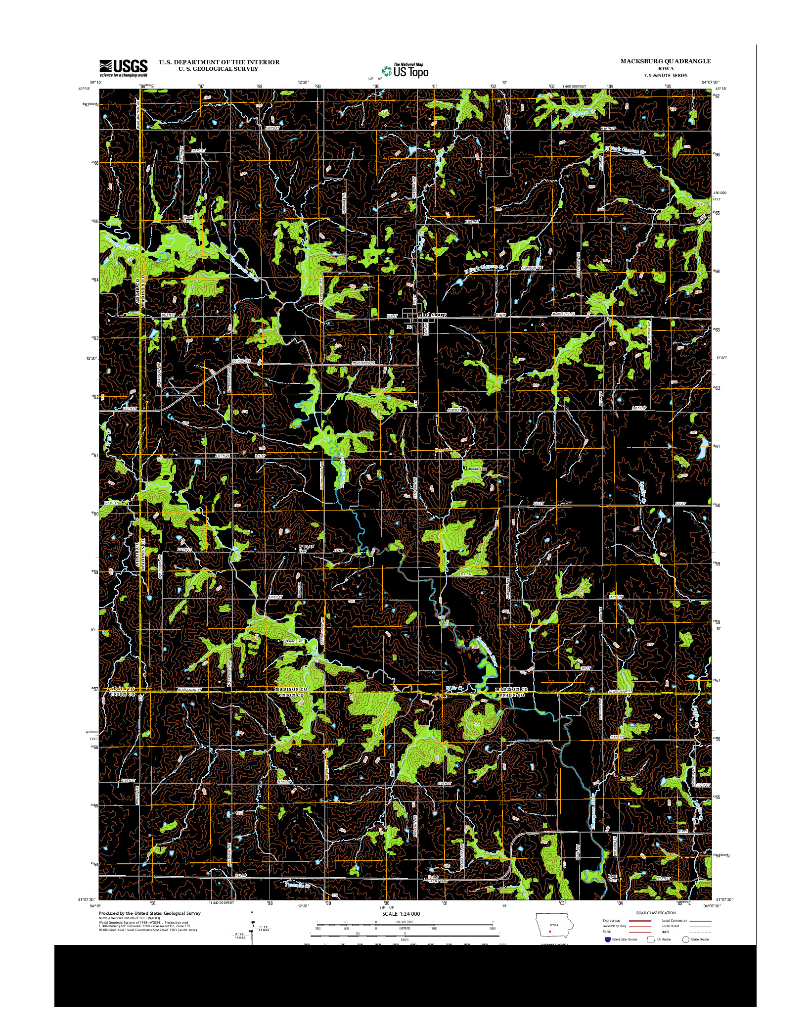 USGS US TOPO 7.5-MINUTE MAP FOR MACKSBURG, IA 2013