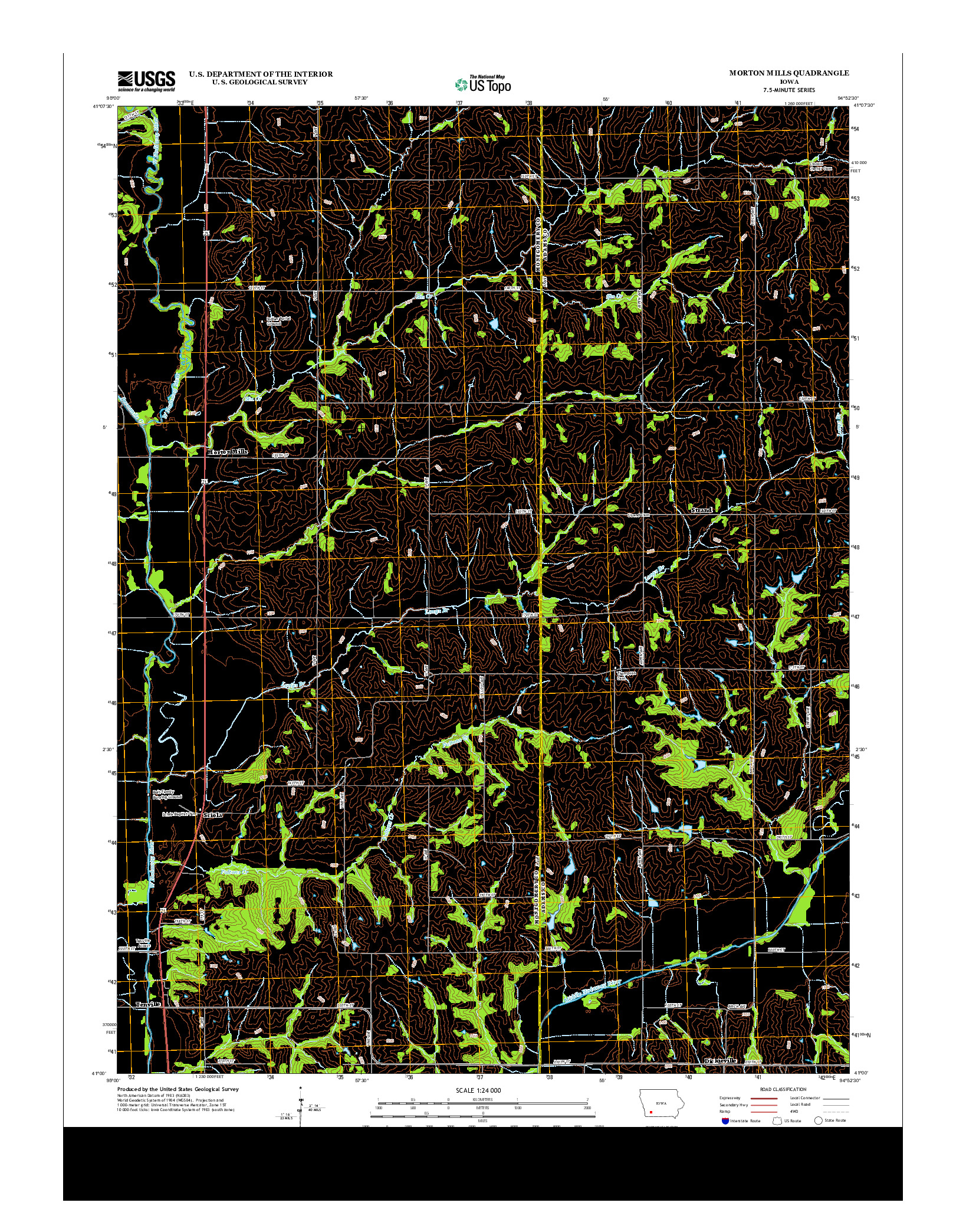 USGS US TOPO 7.5-MINUTE MAP FOR MORTON MILLS, IA 2013
