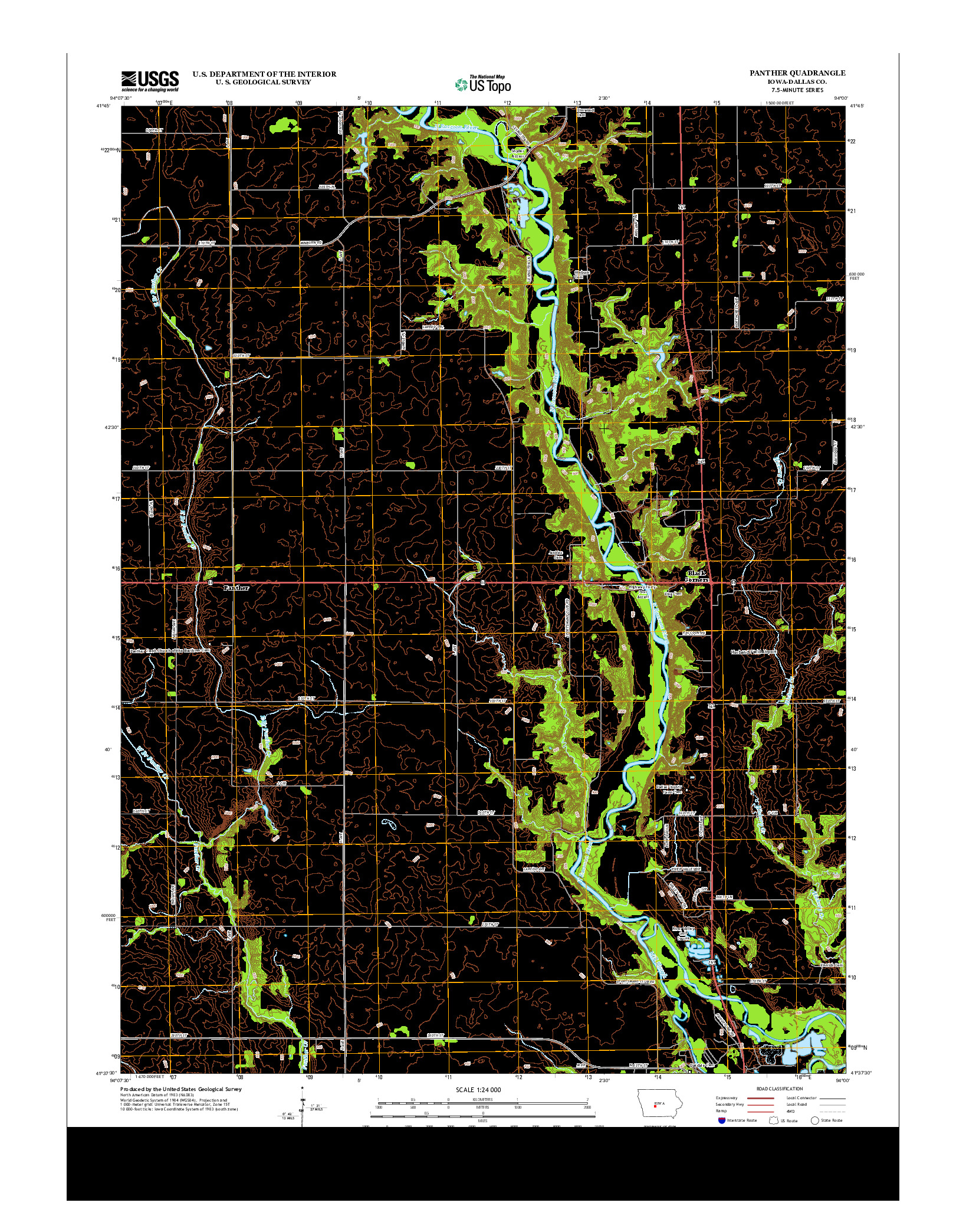 USGS US TOPO 7.5-MINUTE MAP FOR PANTHER, IA 2013
