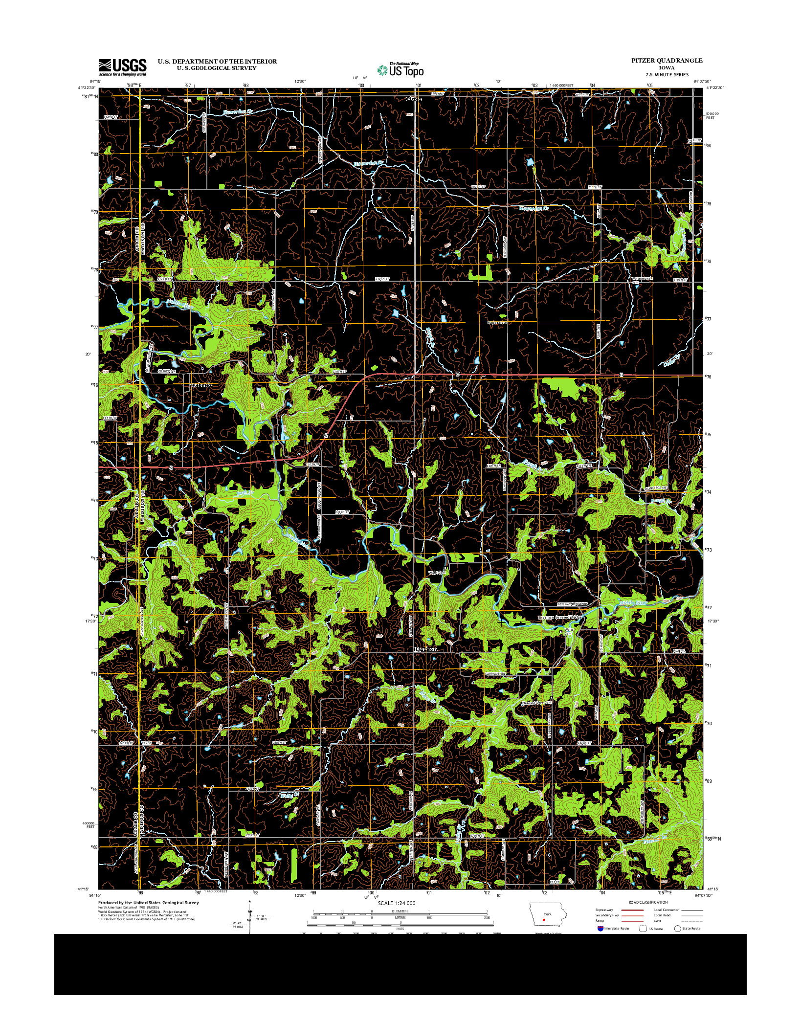 USGS US TOPO 7.5-MINUTE MAP FOR PITZER, IA 2013