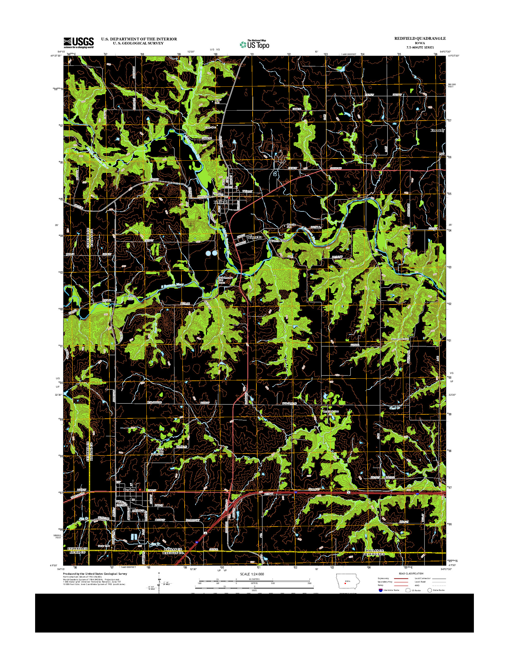 USGS US TOPO 7.5-MINUTE MAP FOR REDFIELD, IA 2013
