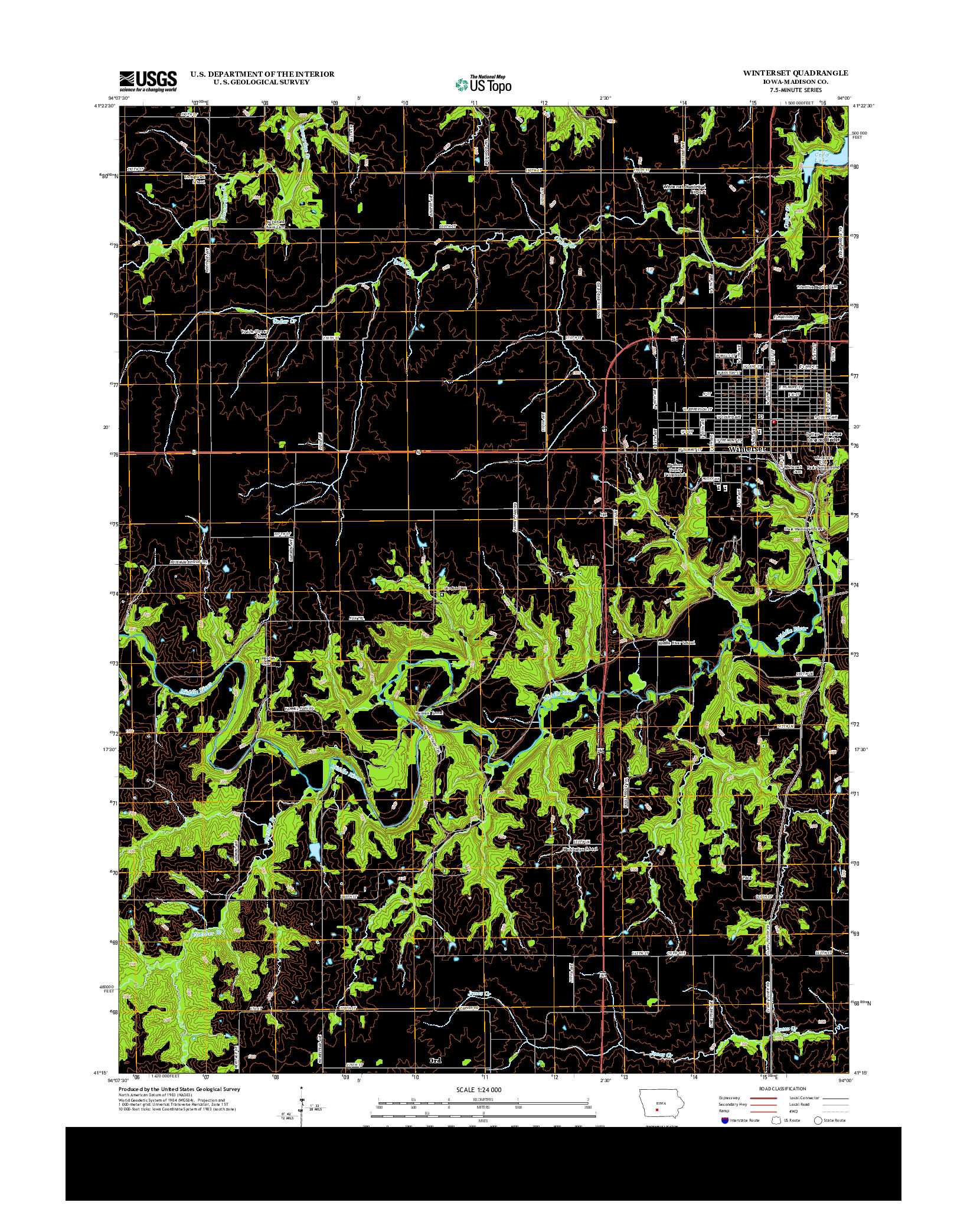 USGS US TOPO 7.5-MINUTE MAP FOR WINTERSET, IA 2013