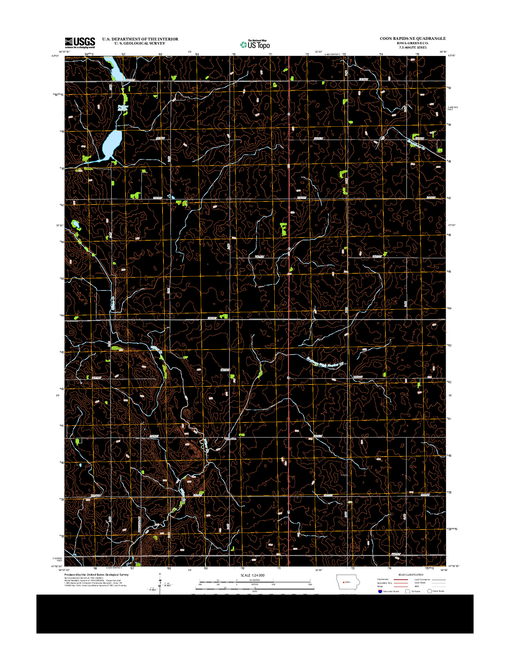 USGS US TOPO 7.5-MINUTE MAP FOR COON RAPIDS NE, IA 2013