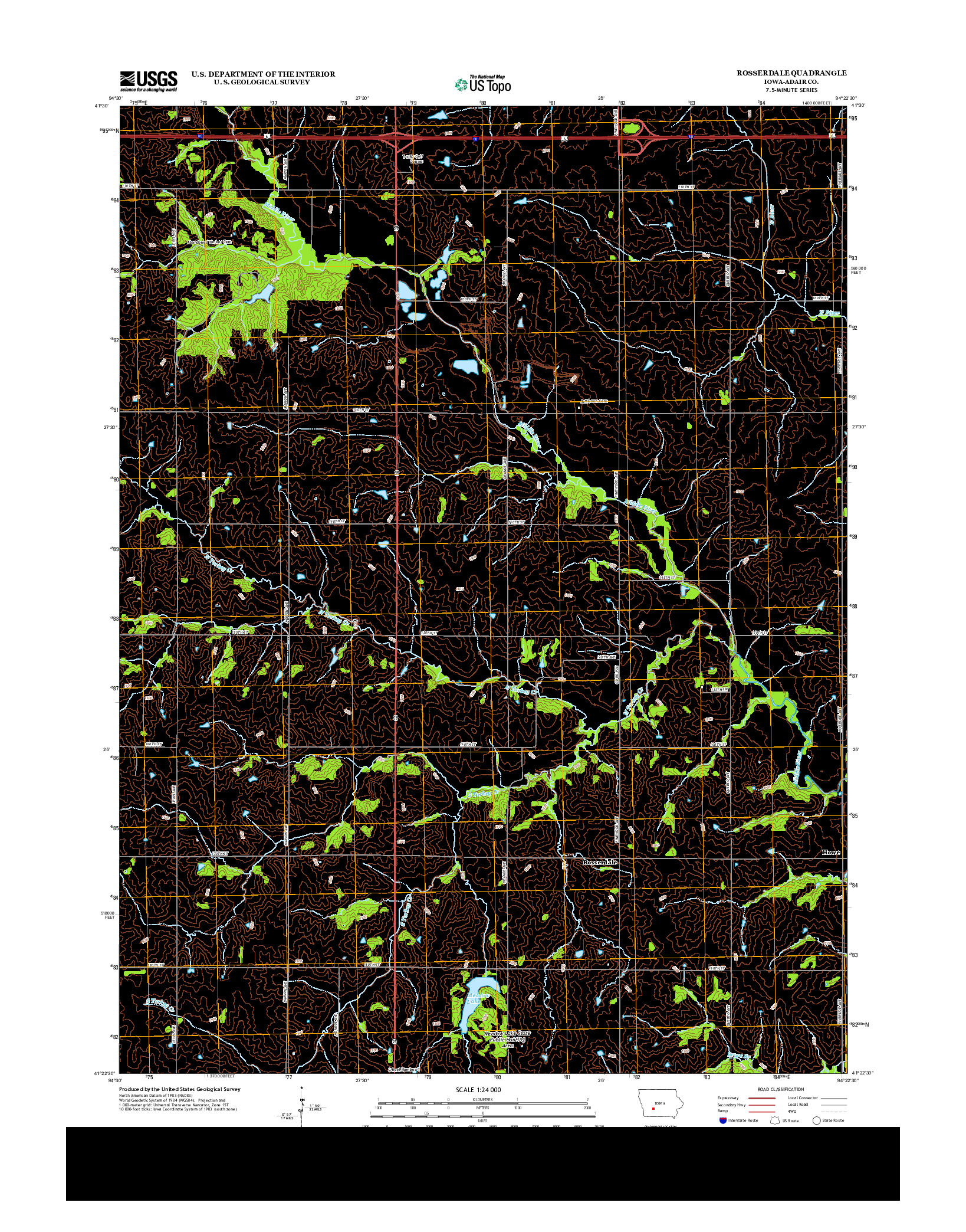 USGS US TOPO 7.5-MINUTE MAP FOR ROSSERDALE, IA 2013