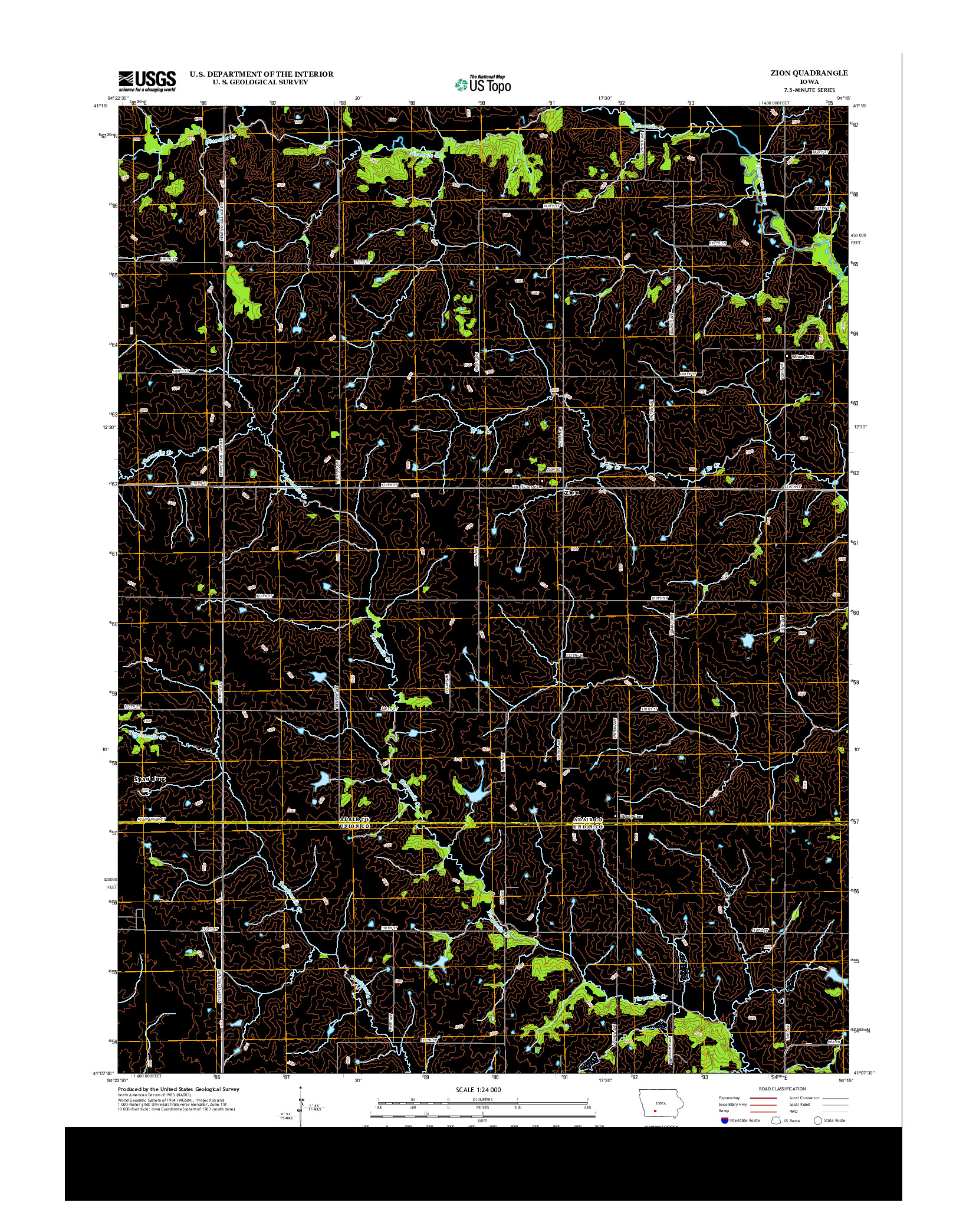 USGS US TOPO 7.5-MINUTE MAP FOR ZION, IA 2013