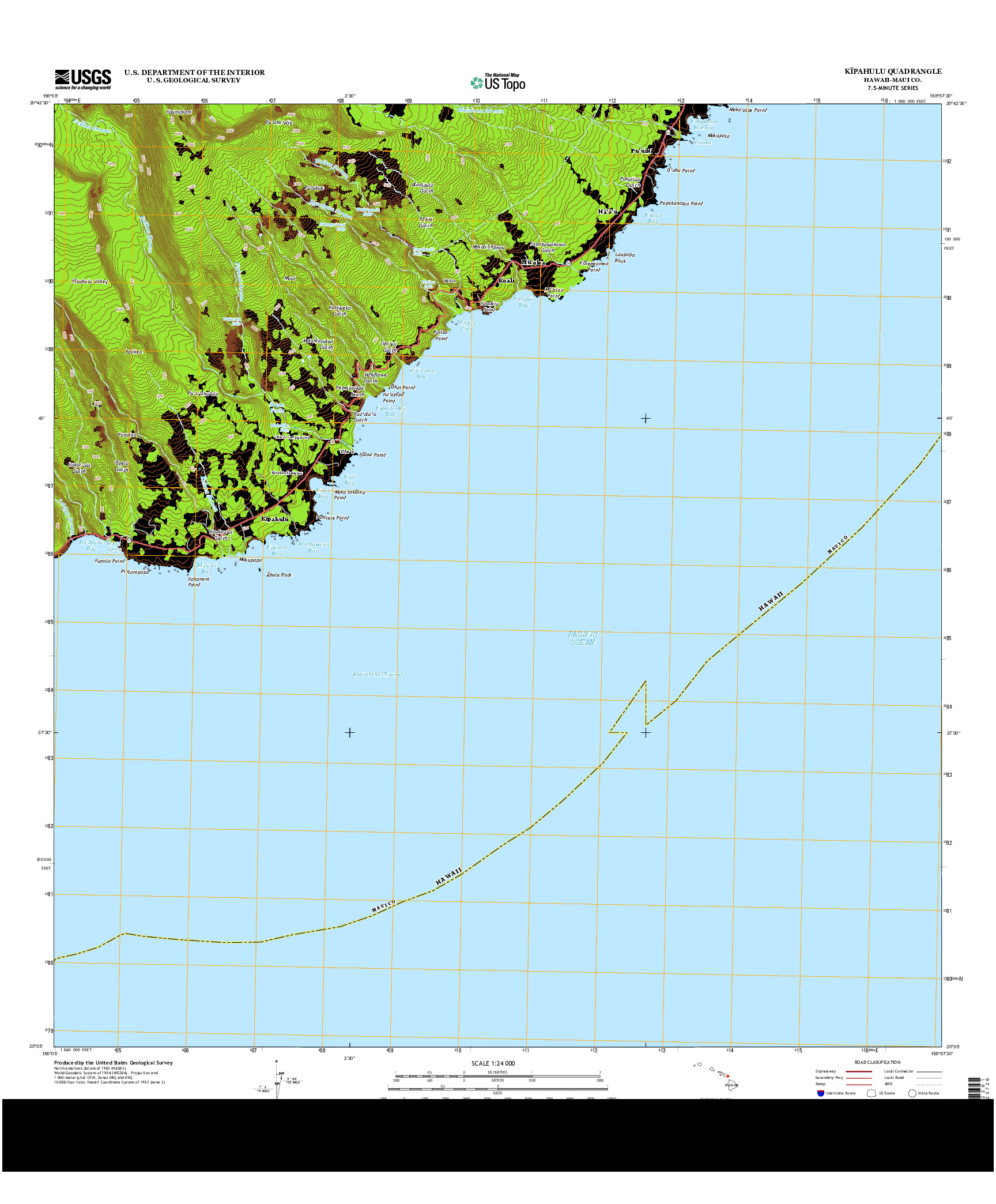 USGS US TOPO 7.5-MINUTE MAP FOR KIPAHULU, HI 2013