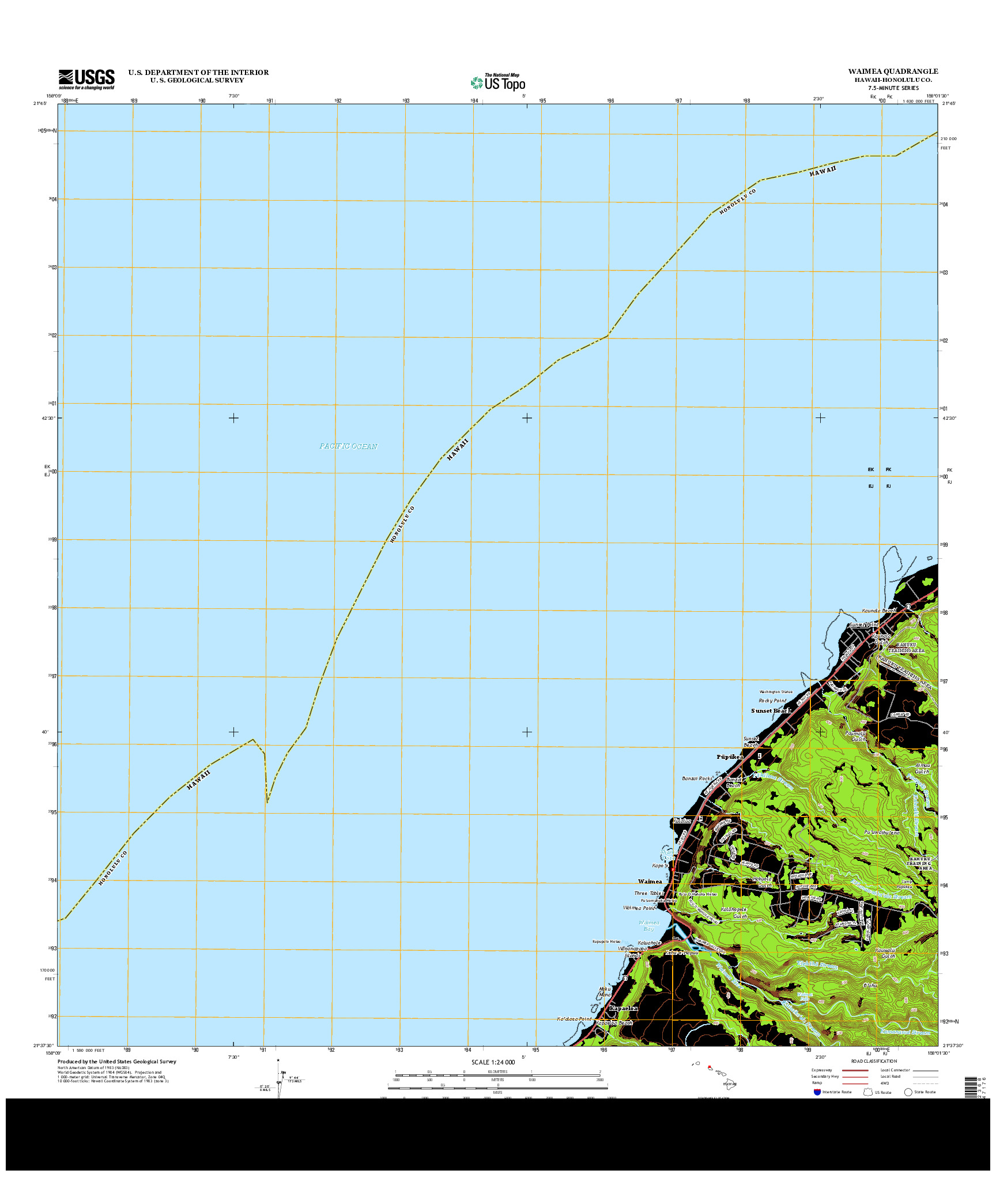 USGS US TOPO 7.5-MINUTE MAP FOR WAIMEA, HI 2013