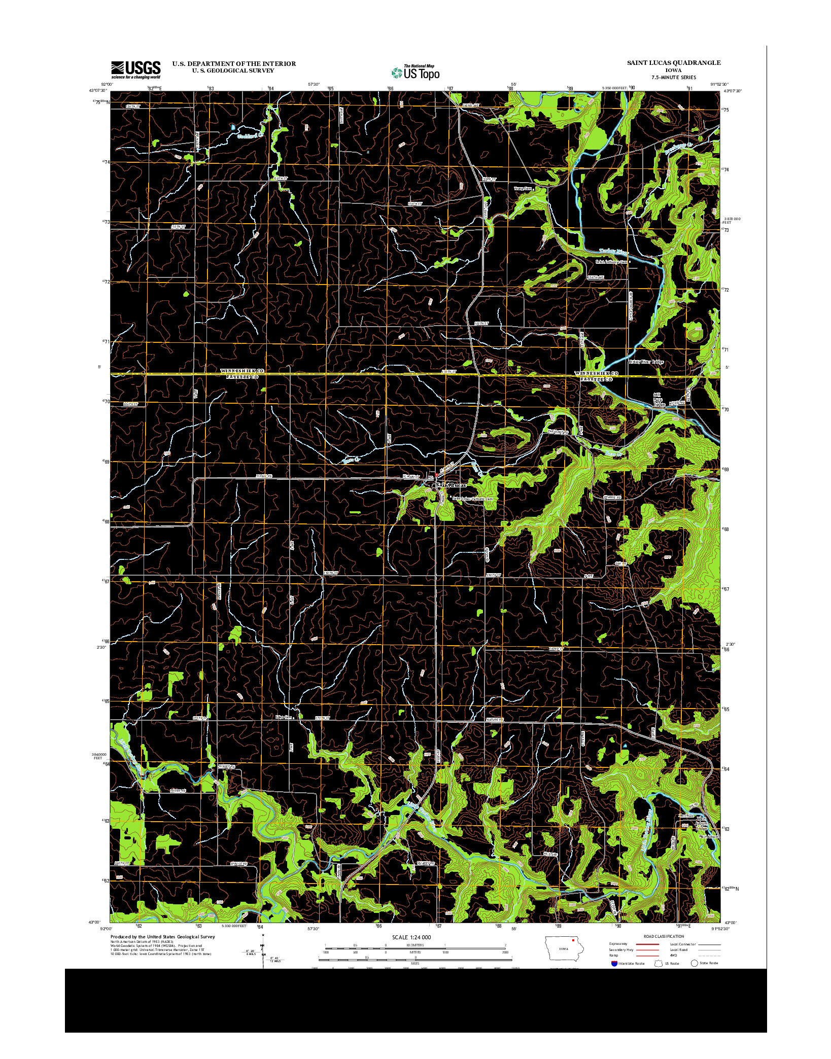 USGS US TOPO 7.5-MINUTE MAP FOR SAINT LUCAS, IA 2013