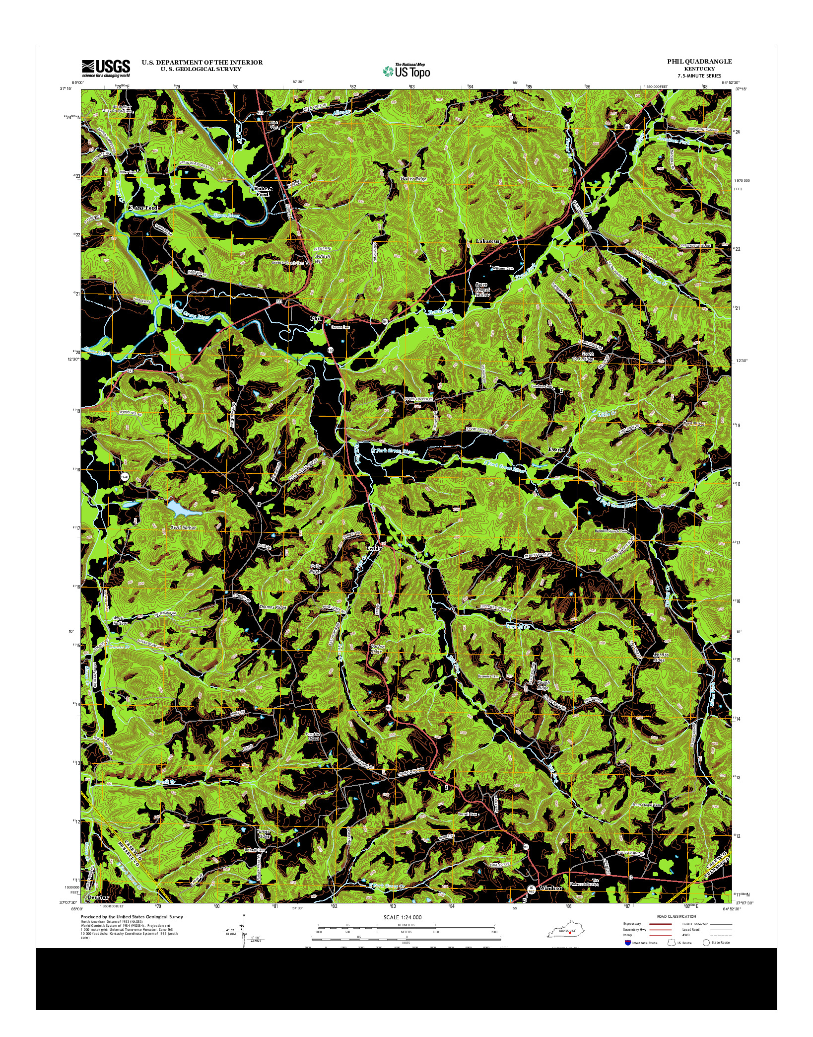 USGS US TOPO 7.5-MINUTE MAP FOR PHIL, KY 2013