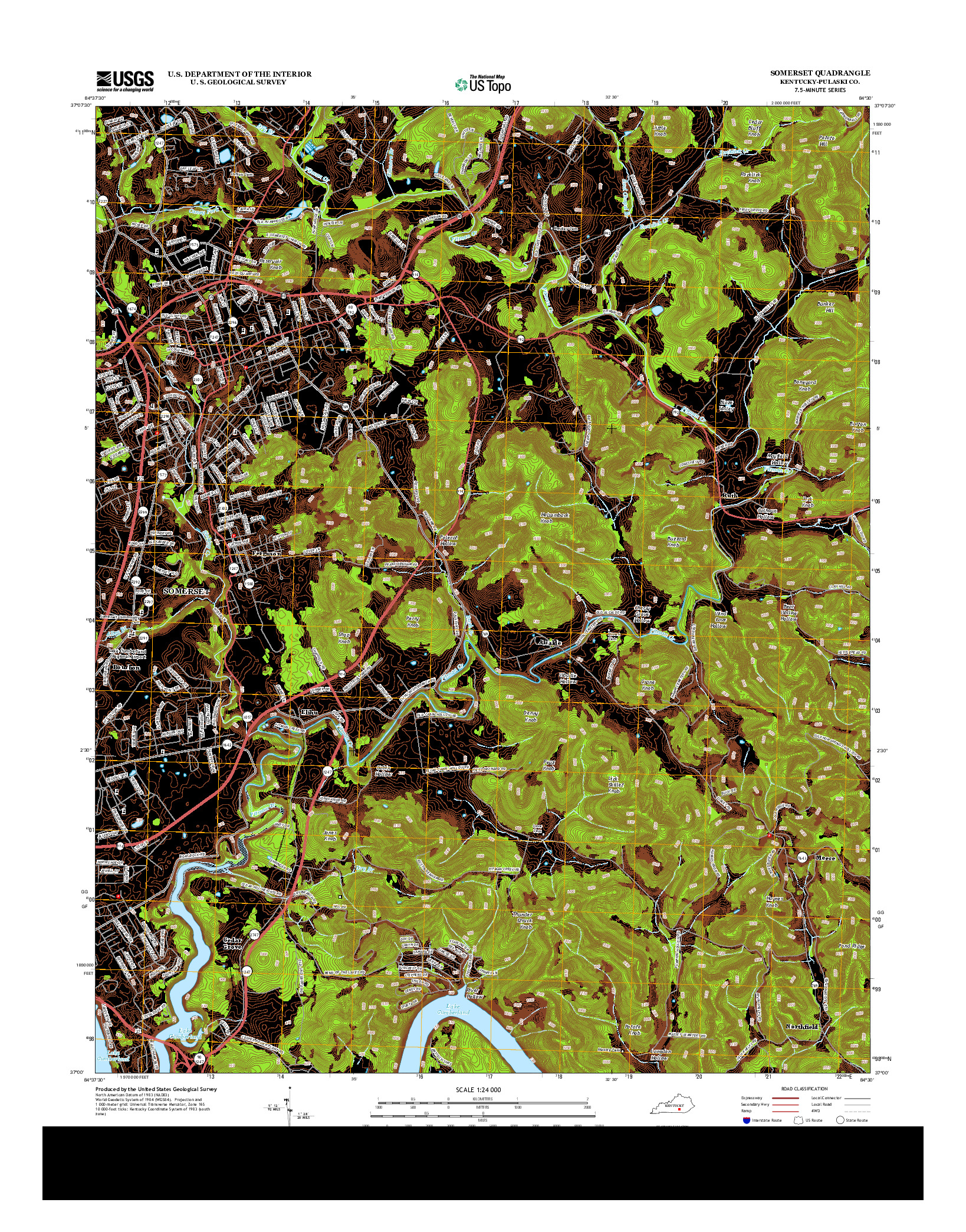 USGS US TOPO 7.5-MINUTE MAP FOR SOMERSET, KY 2013