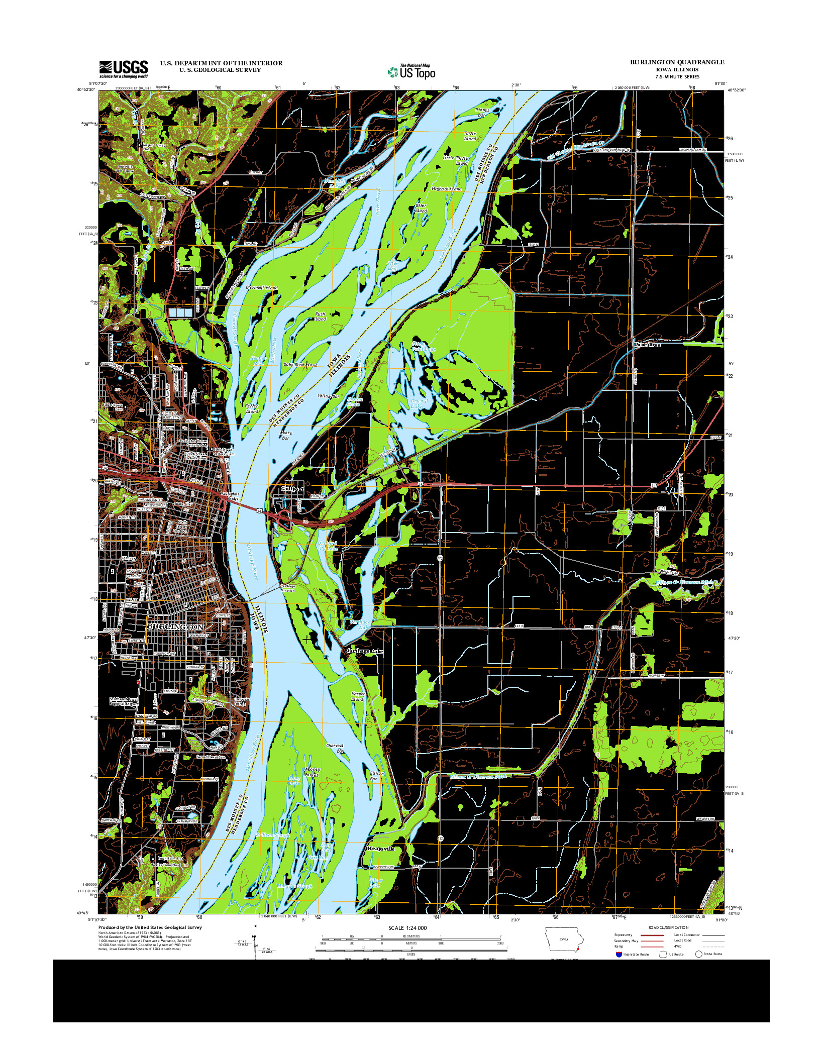 USGS US TOPO 7.5-MINUTE MAP FOR BURLINGTON, IA-IL 2013