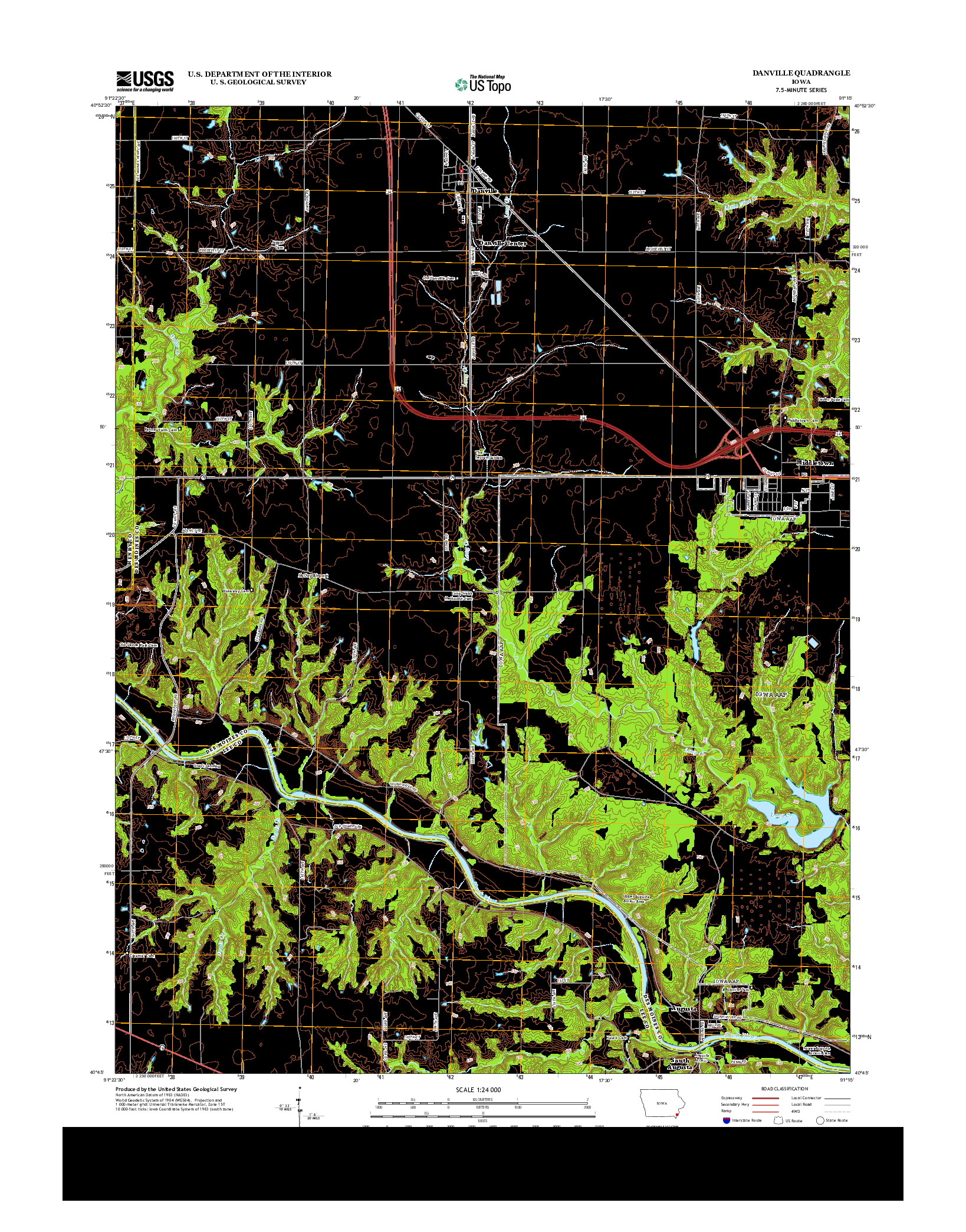 USGS US TOPO 7.5-MINUTE MAP FOR DANVILLE, IA 2013