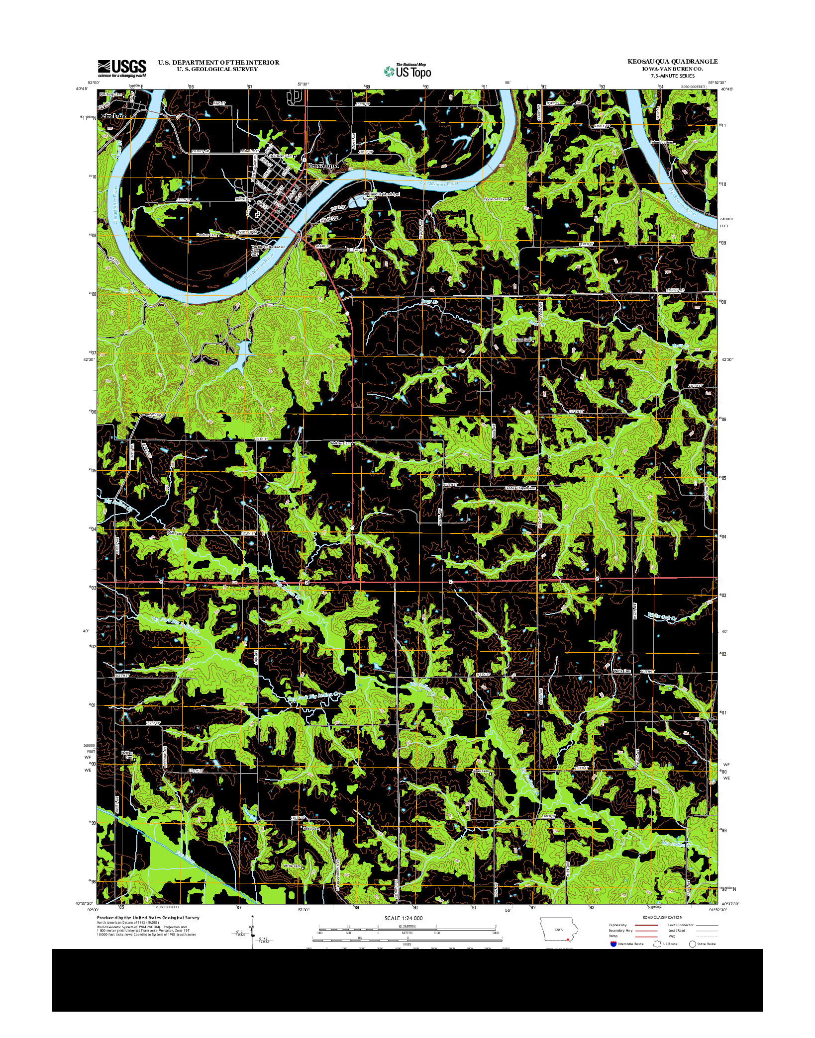 USGS US TOPO 7.5-MINUTE MAP FOR KEOSAUQUA, IA 2013