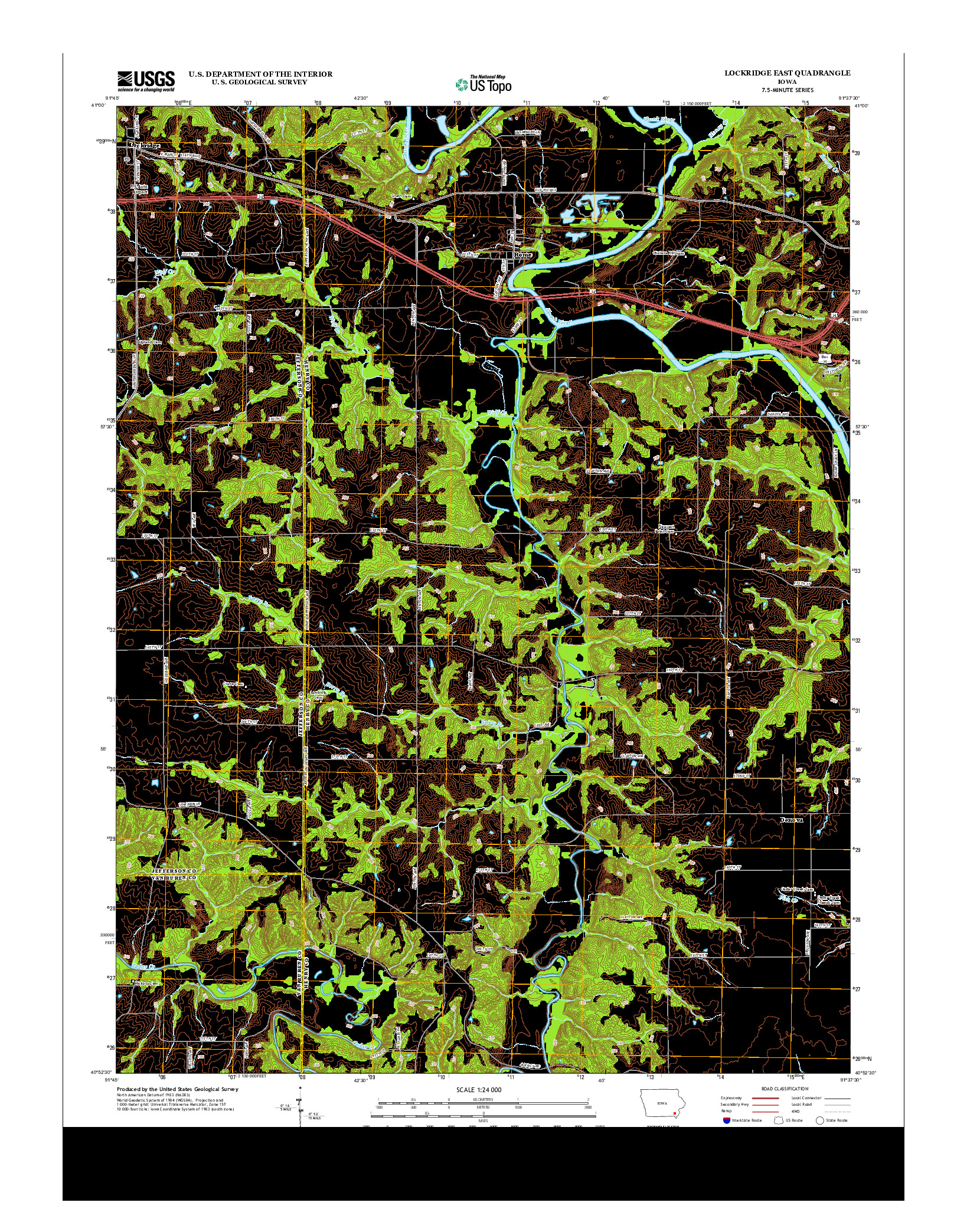 USGS US TOPO 7.5-MINUTE MAP FOR LOCKRIDGE EAST, IA 2013