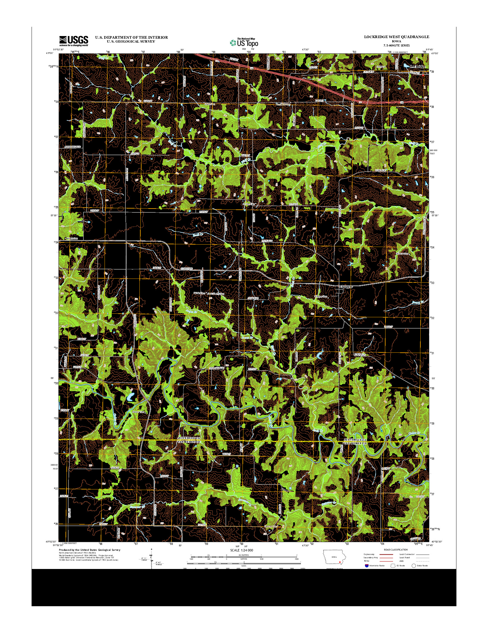 USGS US TOPO 7.5-MINUTE MAP FOR LOCKRIDGE WEST, IA 2013