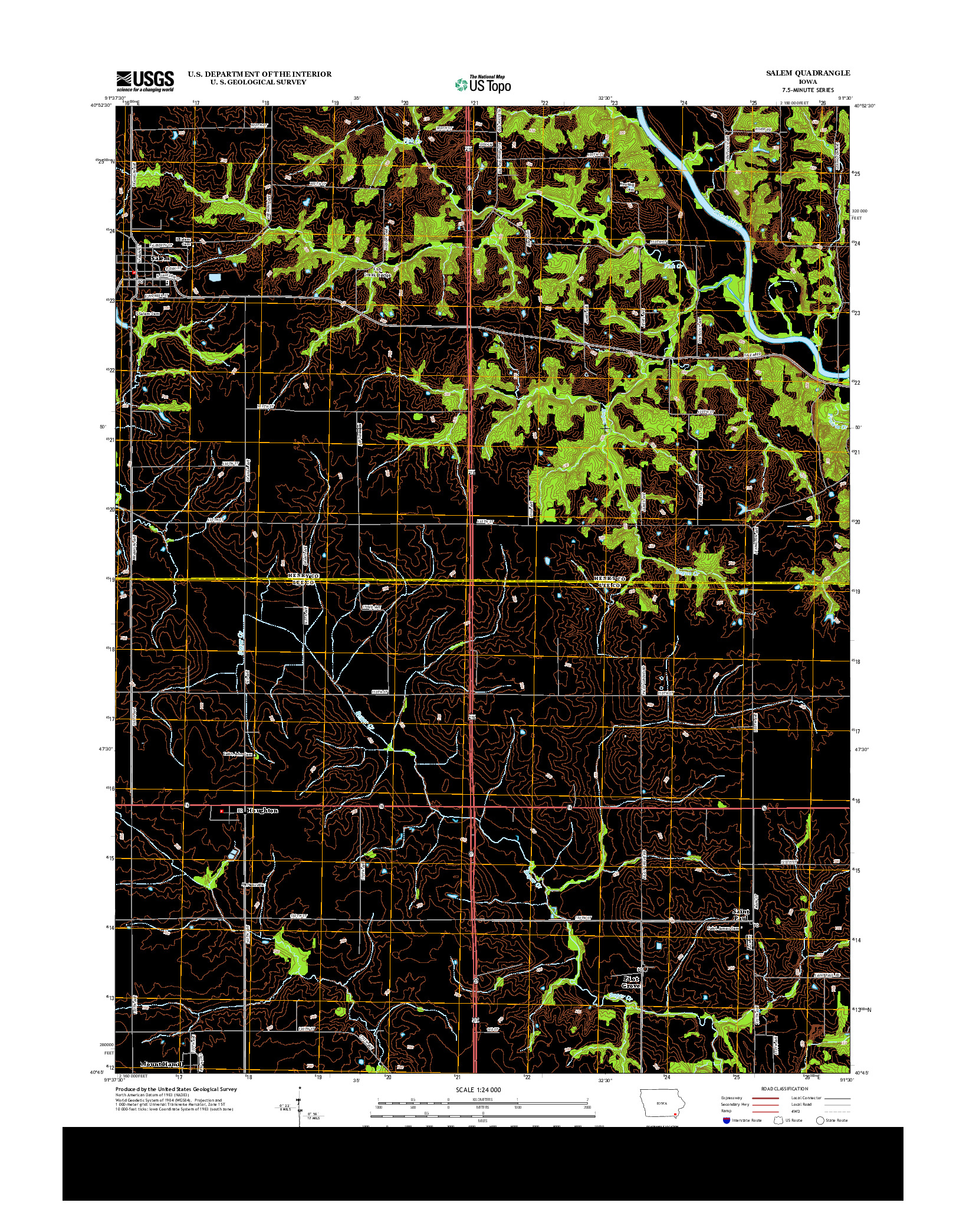 USGS US TOPO 7.5-MINUTE MAP FOR SALEM, IA 2013