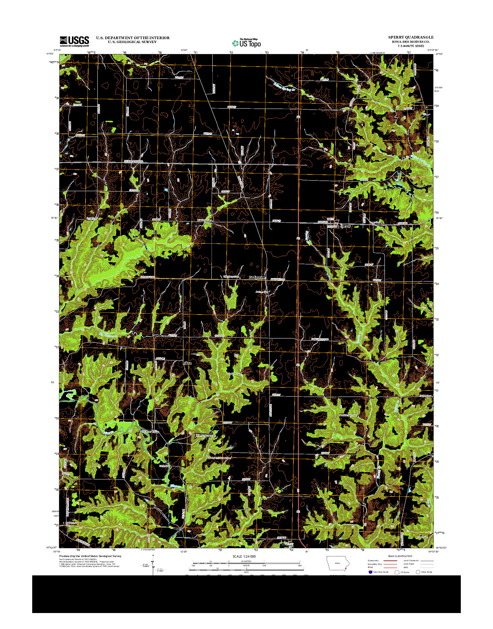 USGS US TOPO 7.5-MINUTE MAP FOR SPERRY, IA 2013