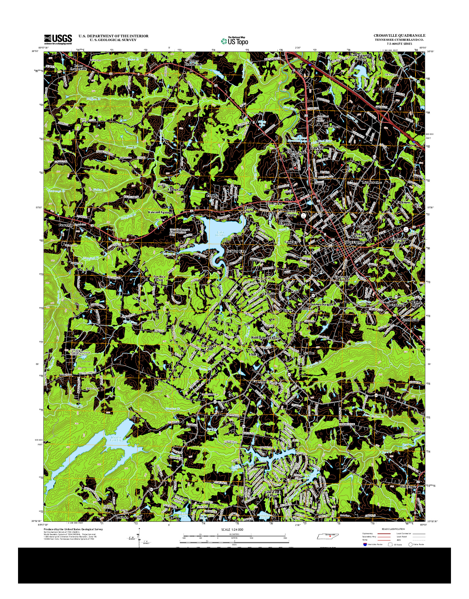 USGS US TOPO 7.5-MINUTE MAP FOR CROSSVILLE, TN 2013