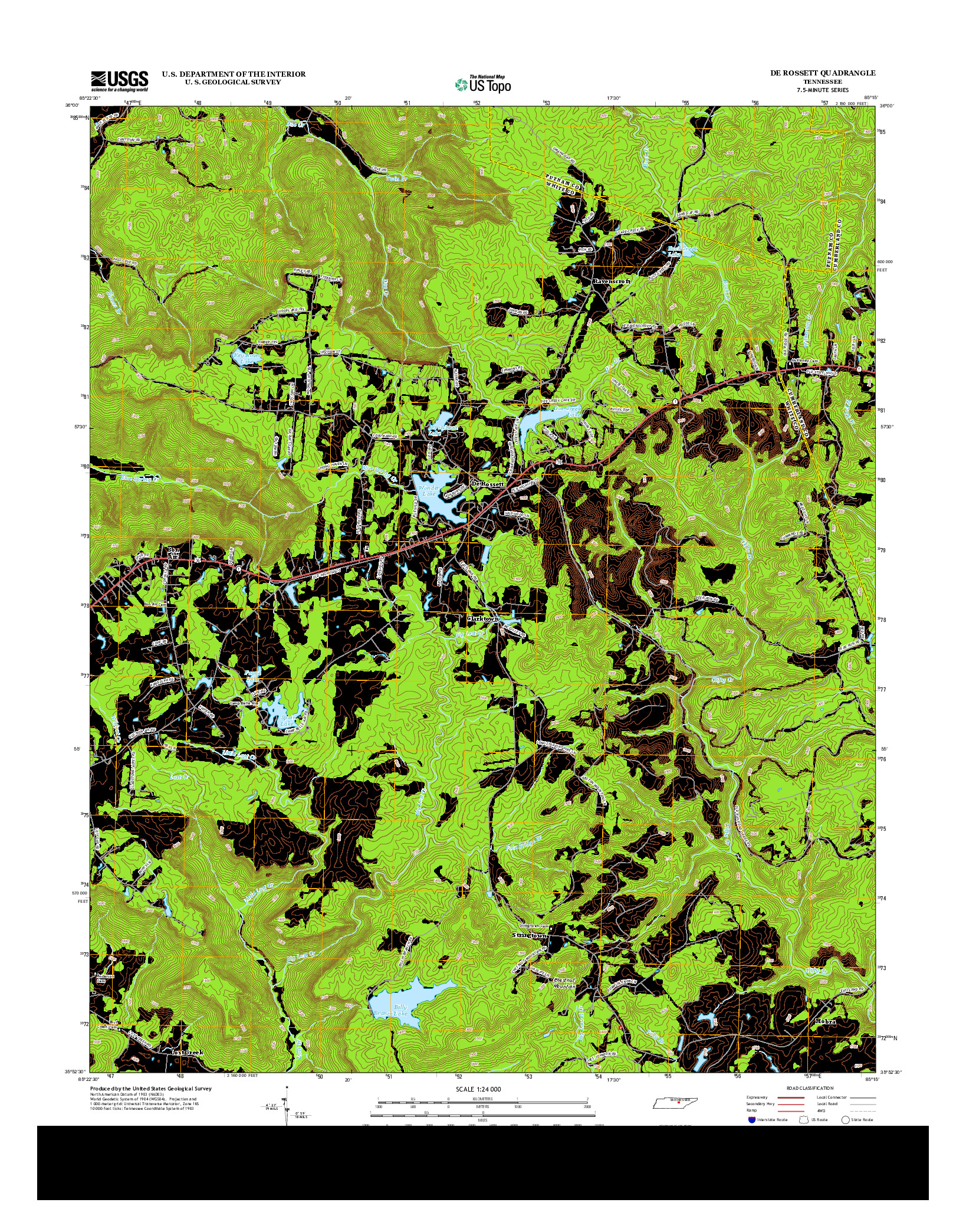 USGS US TOPO 7.5-MINUTE MAP FOR DE ROSSETT, TN 2013
