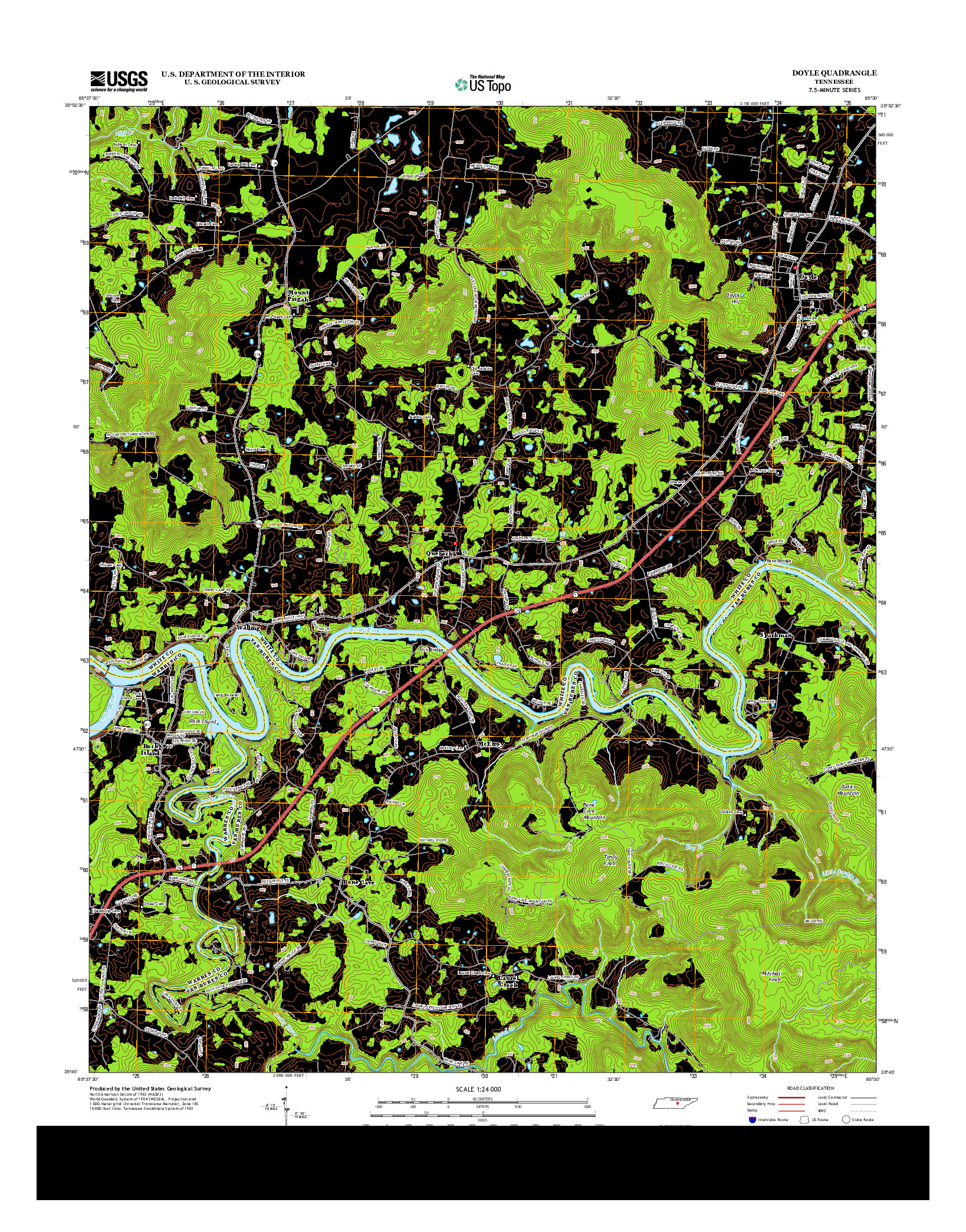 USGS US TOPO 7.5-MINUTE MAP FOR DOYLE, TN 2013