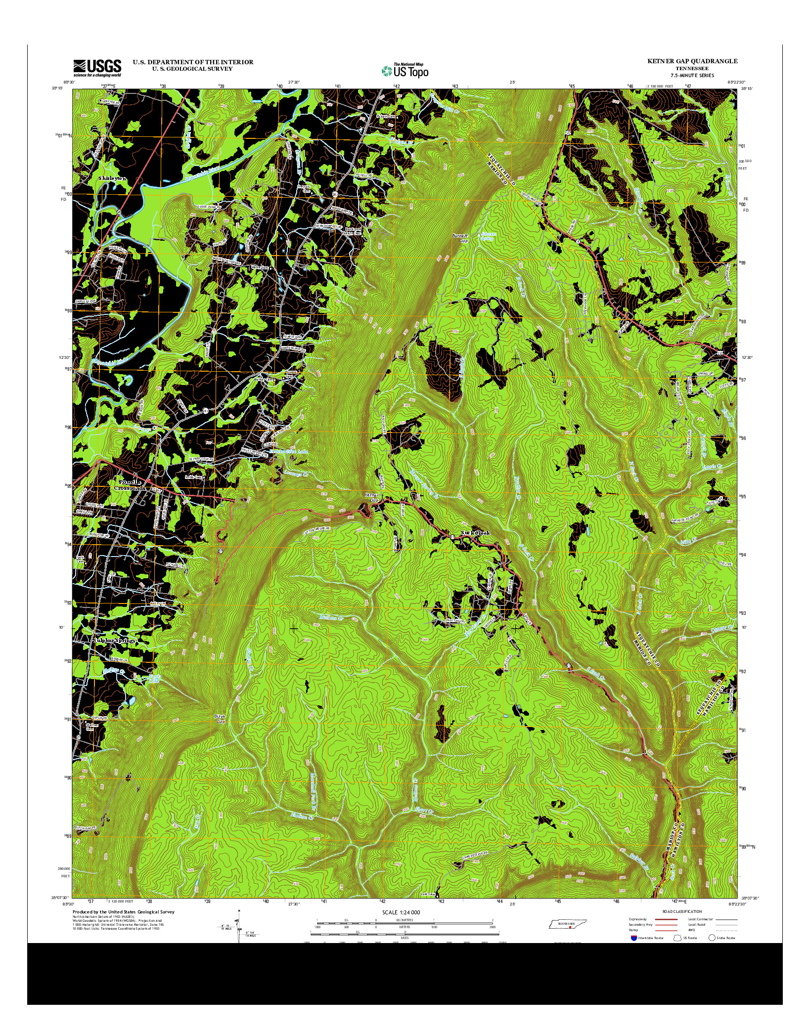 USGS US TOPO 7.5-MINUTE MAP FOR KETNER GAP, TN 2013
