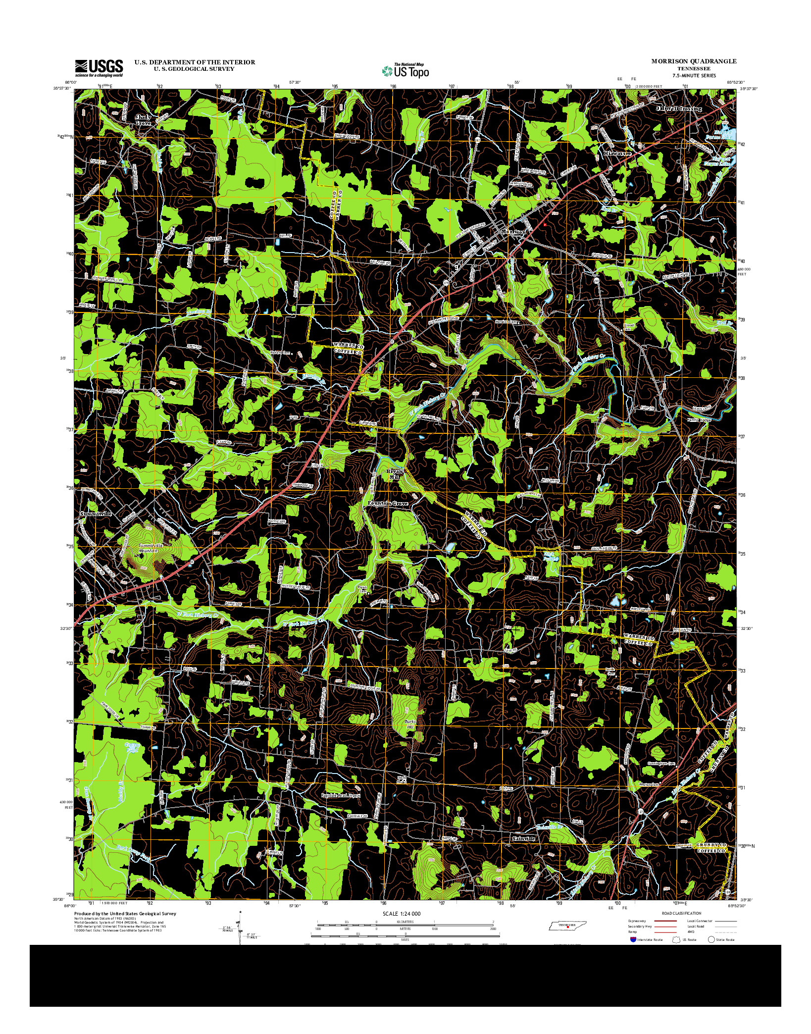 USGS US TOPO 7.5-MINUTE MAP FOR MORRISON, TN 2013