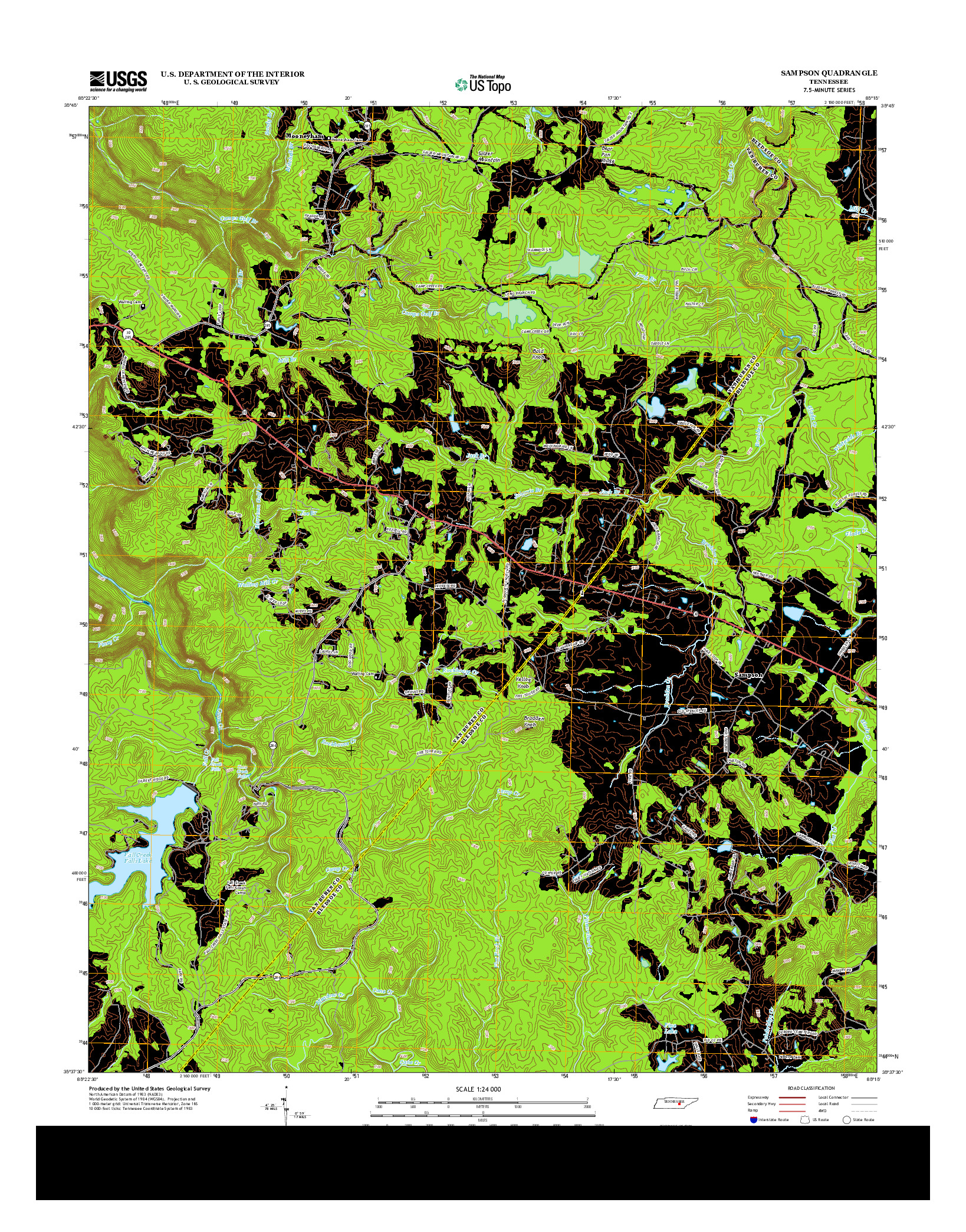 USGS US TOPO 7.5-MINUTE MAP FOR SAMPSON, TN 2013
