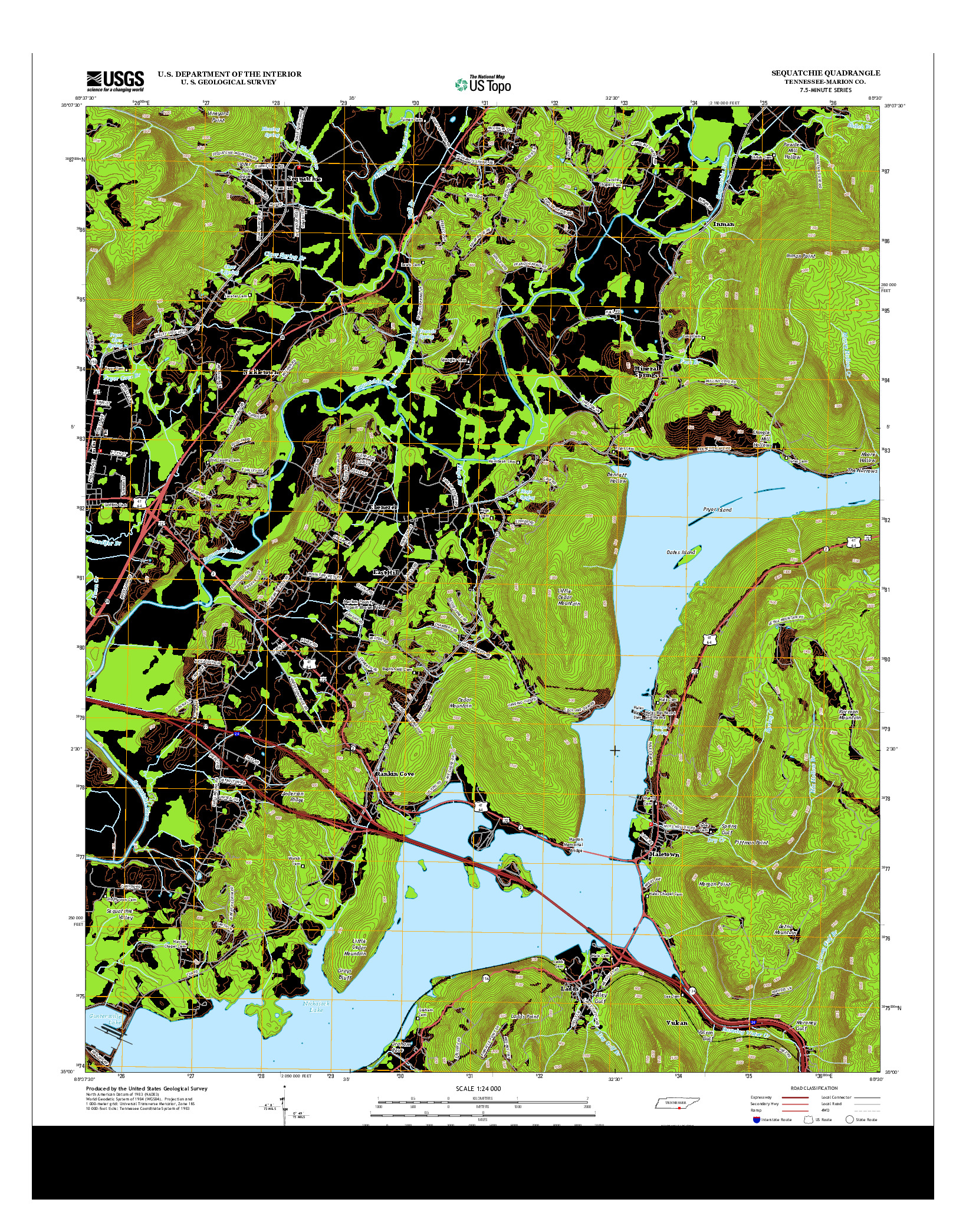 USGS US TOPO 7.5-MINUTE MAP FOR SEQUATCHIE, TN 2013