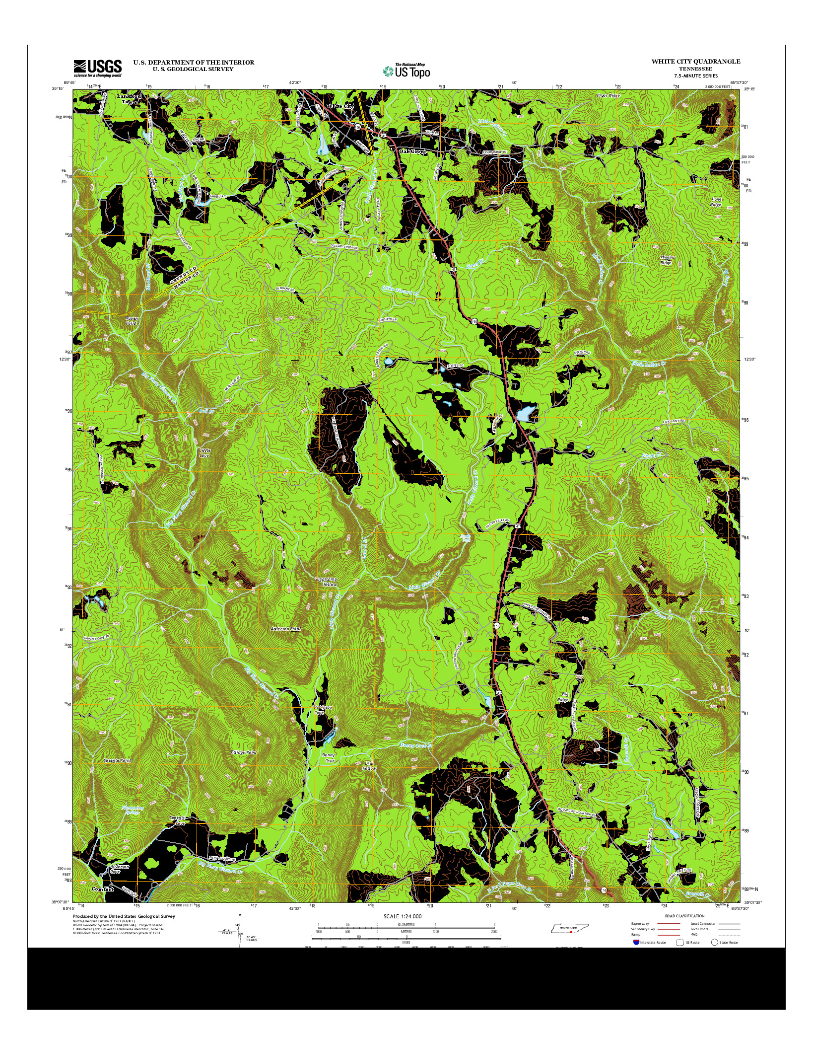 USGS US TOPO 7.5-MINUTE MAP FOR WHITE CITY, TN 2013