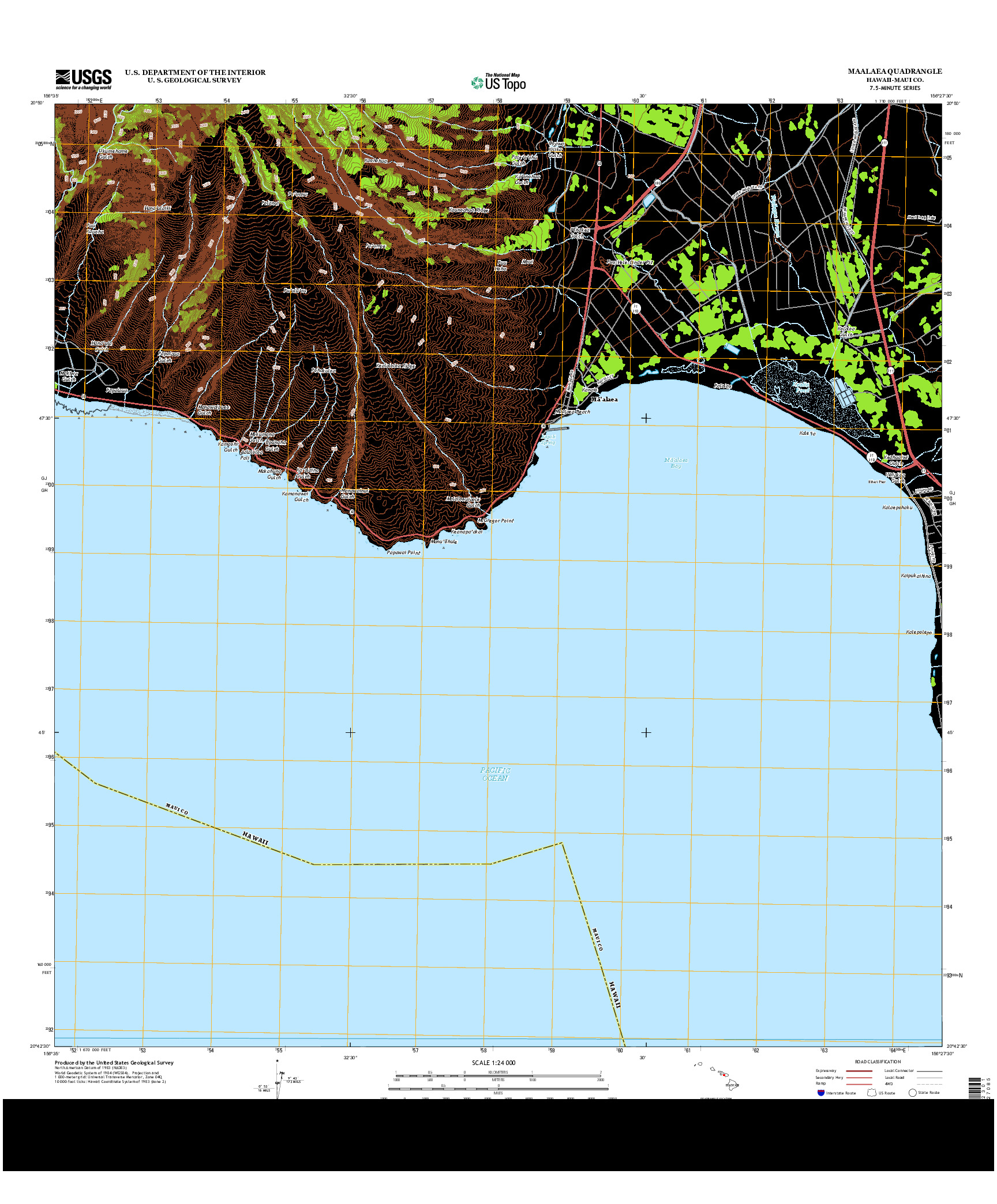 USGS US TOPO 7.5-MINUTE MAP FOR MAALAEA, HI 2013